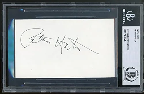 Peter Horton — Peter Horton Thirtysomething Authentic Signed 3x5 Index Card BAS Slabbed, image 2