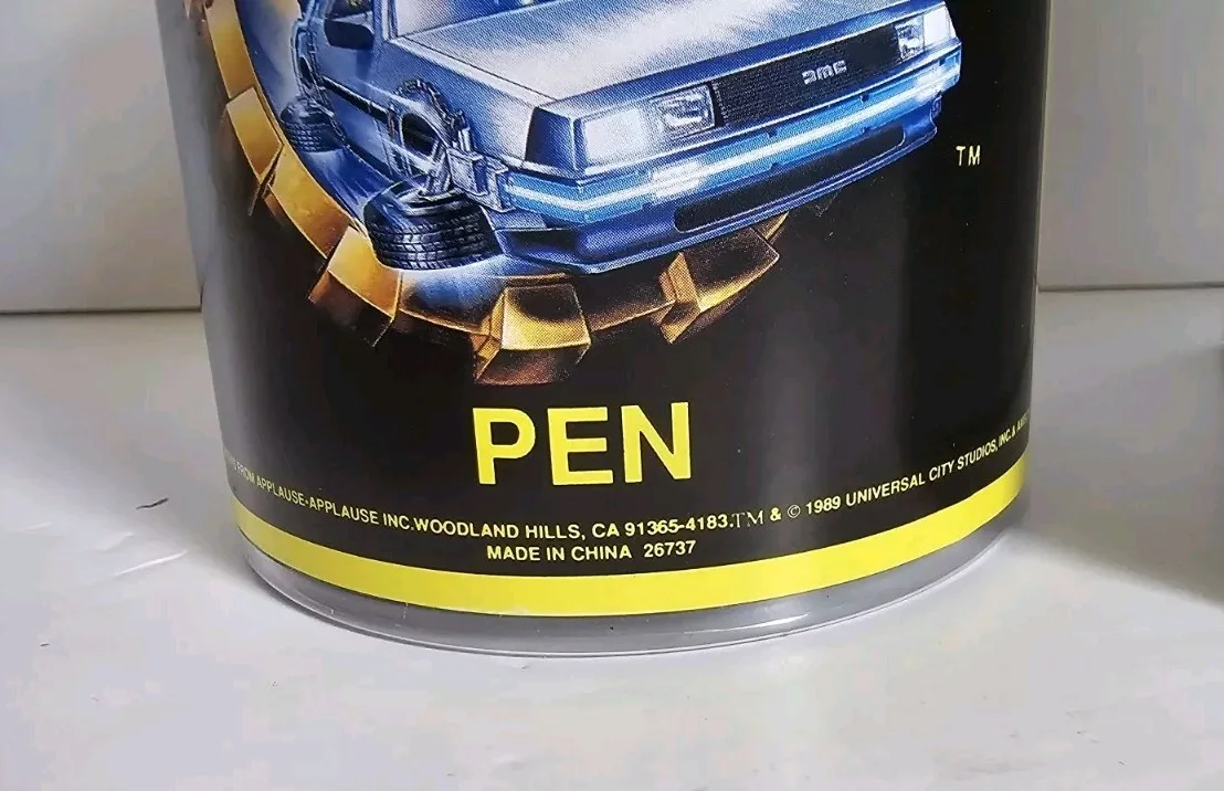 Back to the Future II Delorean Pen Display 10 Hoverboads PVC Pens NOS & Display, image 3