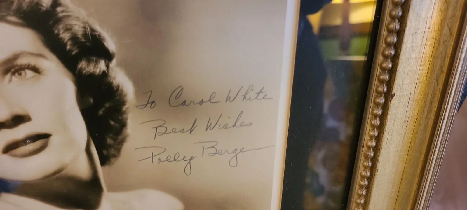 Vintage POLLY BERGEN Frame Signed Autographed Photo 13x15 Cape Fear Personalized, image 3
