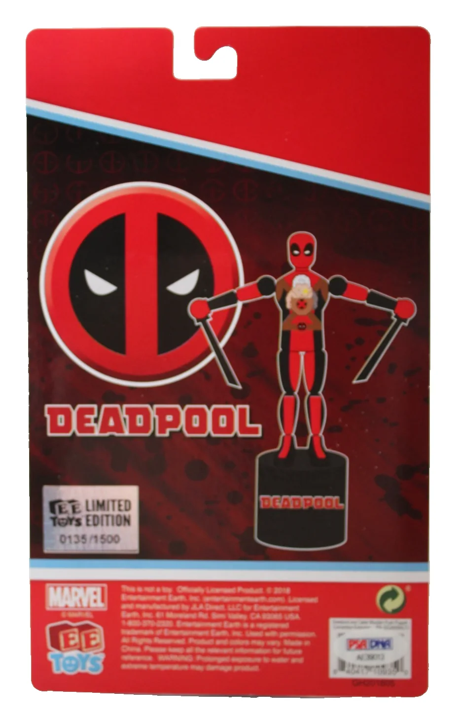 Rob Liefeld — Rob Liefeld Signed Deadpool & Cable Wooden Push Puppet SDCC 2018 Exclusive PSA/D, image 4