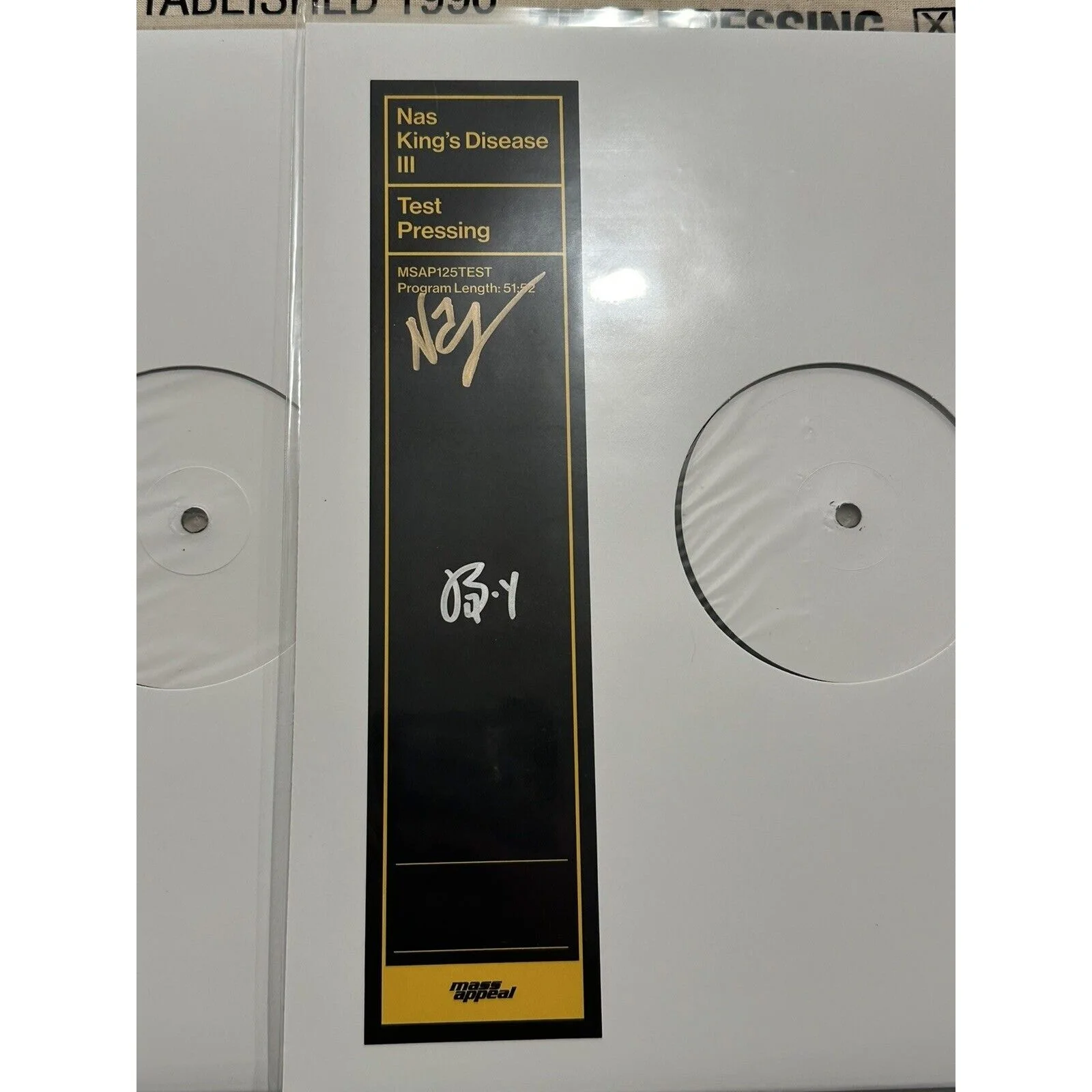 NAS + HIT-BOY SIGNED KING’S DISEASE lll TEST PRESSING LIMTED VINYL AUTOGRAPHED, изображение 3