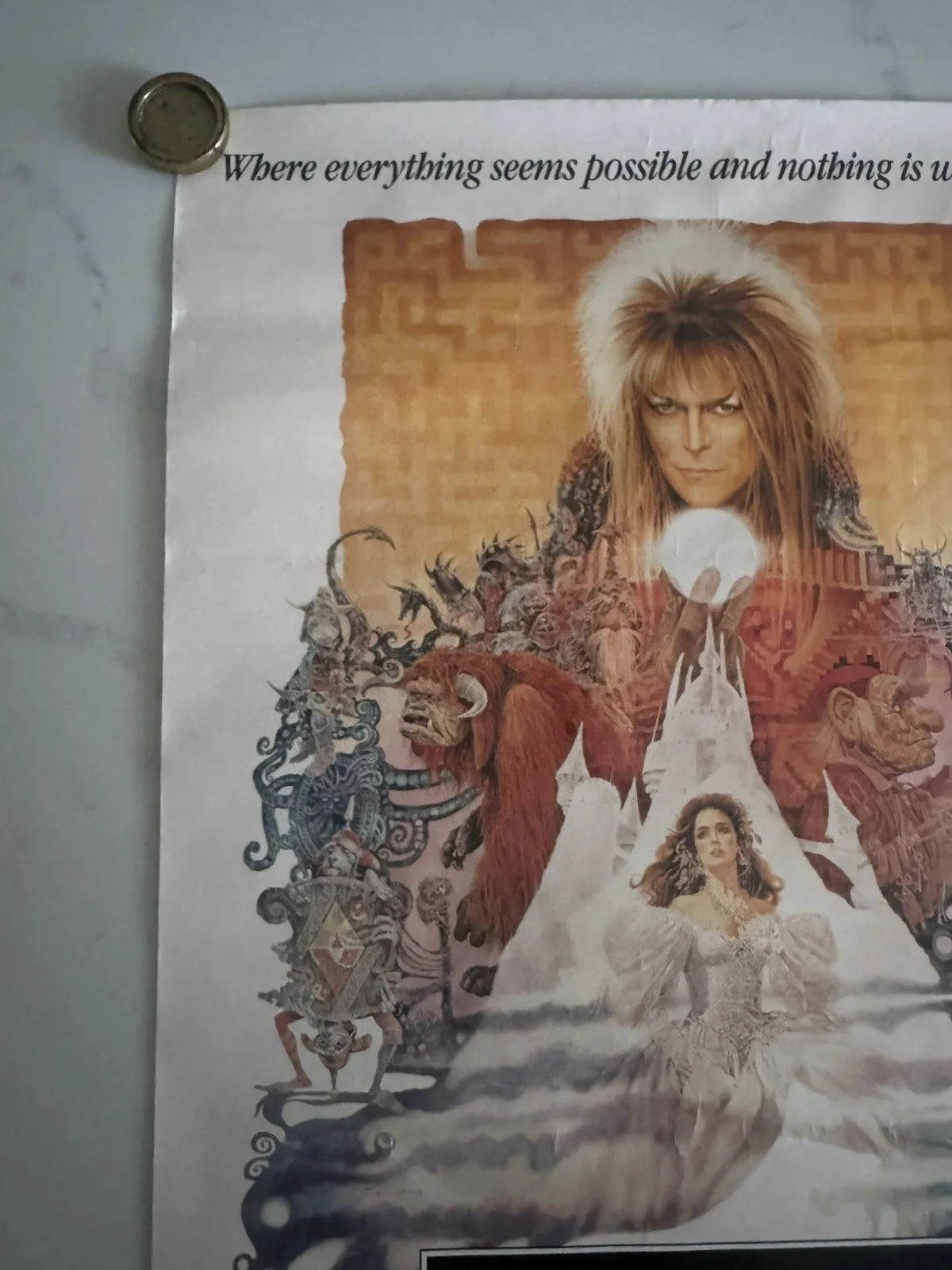 Labyrinth rare Original Video Shop VHS Poster 1986 rolled, изображение 2