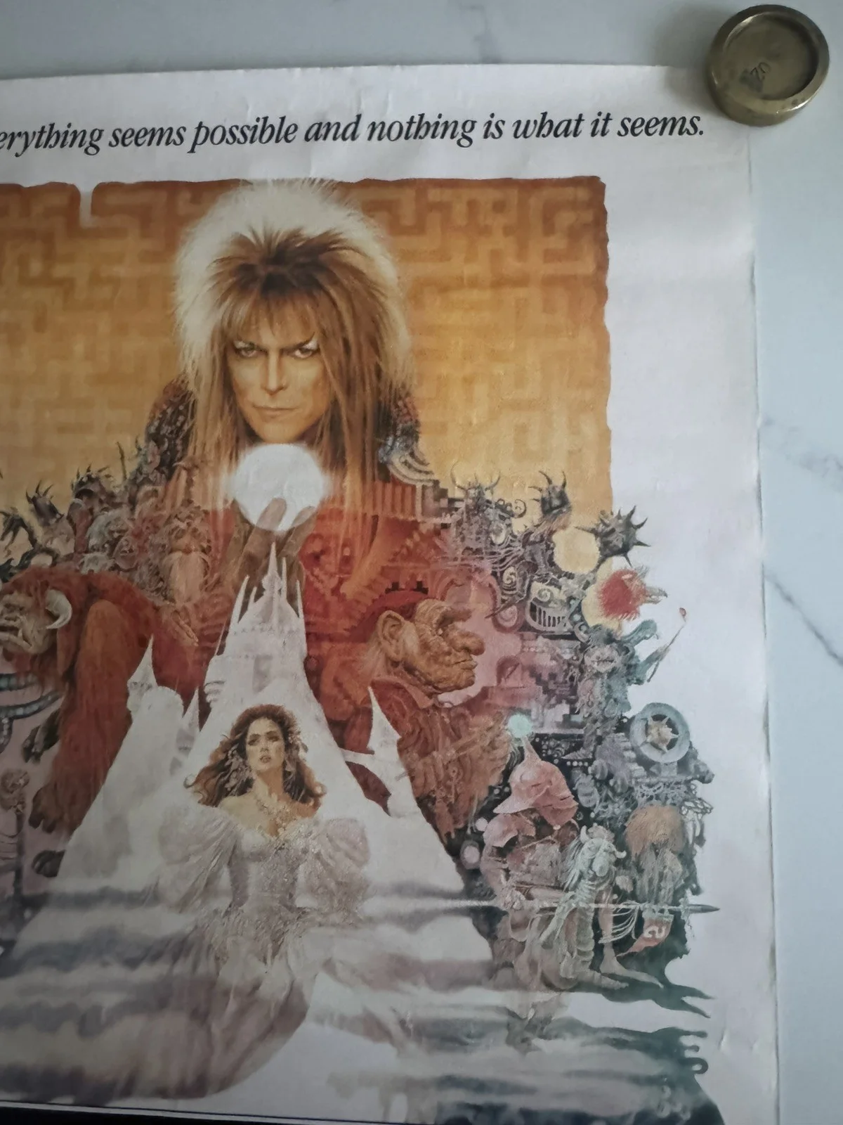 Labyrinth rare Original Video Shop VHS Poster 1986 rolled, изображение 3