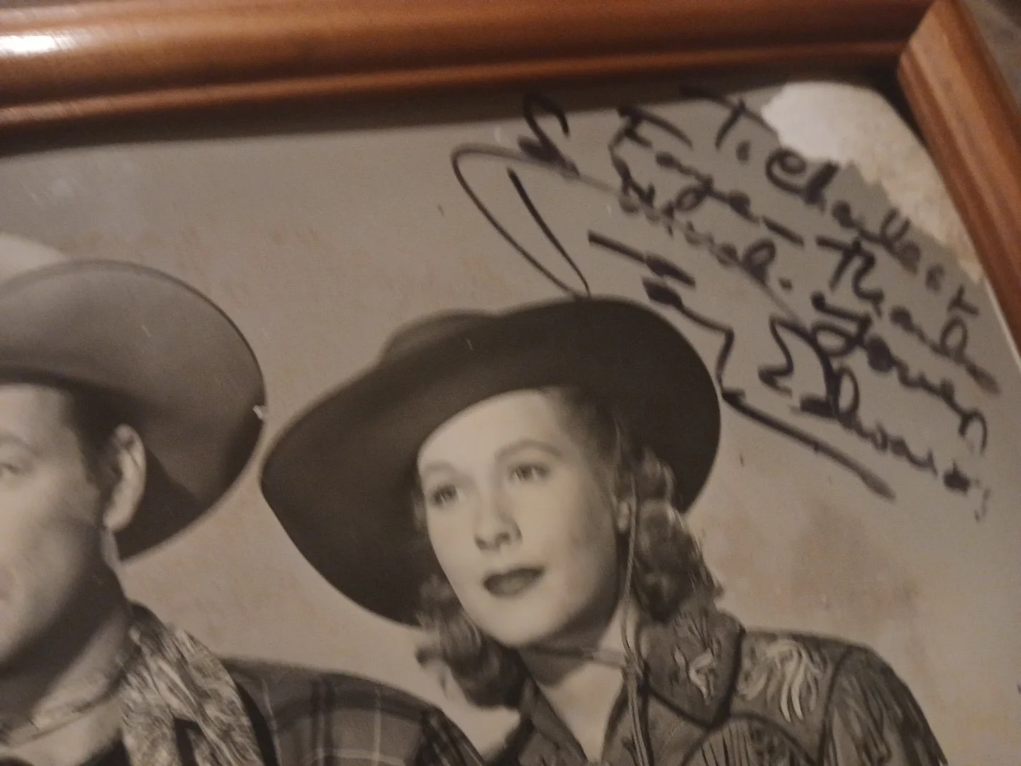 Penny edwards — Penny Edwards w Roy Rogers autographed promo b&w 8x10 signed in person @ MFF, изображение 2