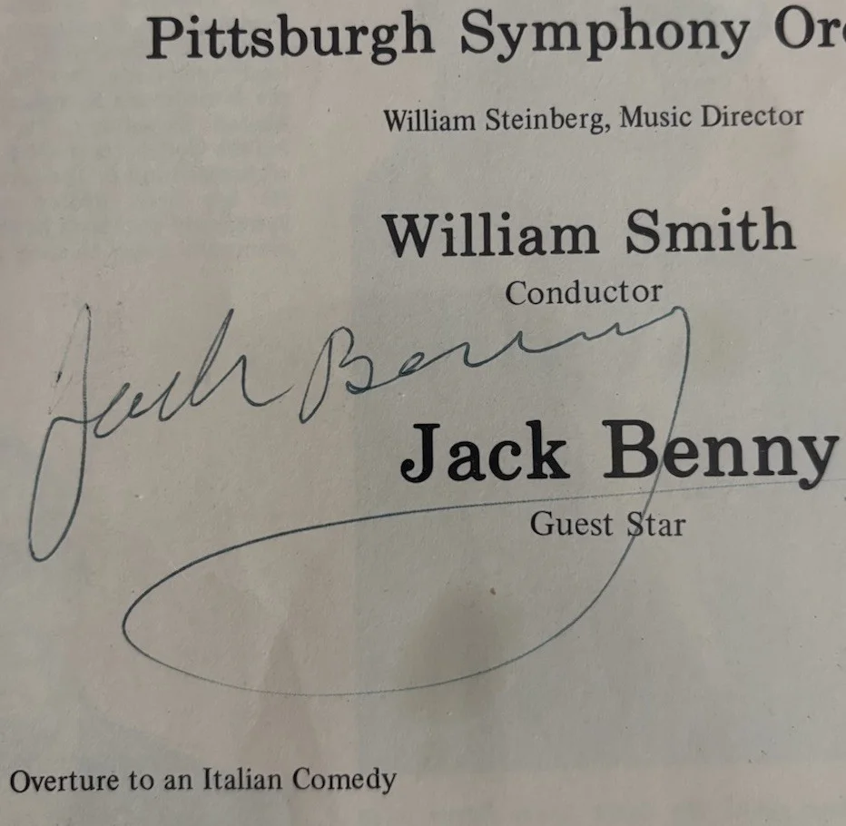 JACK BENNY — JACK BENNY SIGNED AUTOGRAPH WITH Pittsburgh SYMPHONY ORCHESTRA PROGRAM, image 2