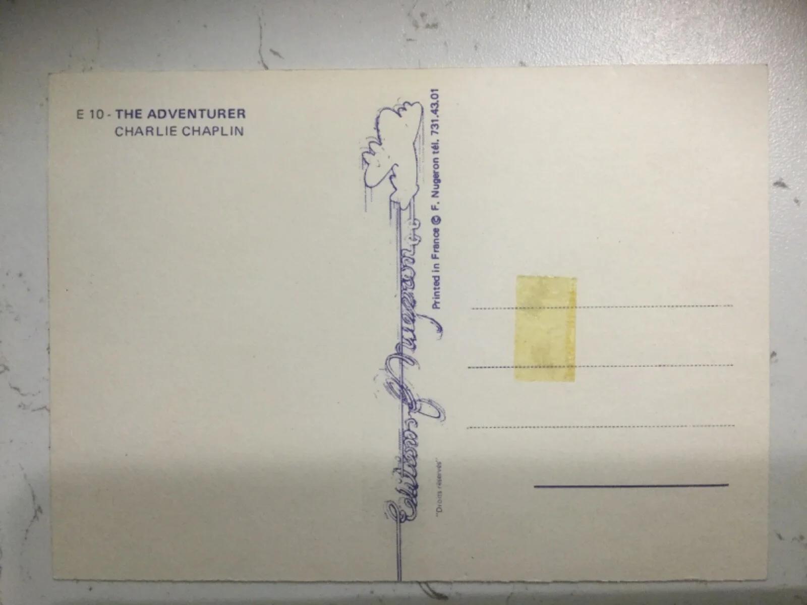 CHARLIE CHAPLIN, The Adventurer, Postcards, Films, Movies, Cinema, Vintage, 80’s, изображение 3