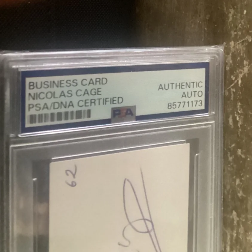 Nicolas Cage — Nicolas Cage Signed business card Movie Actor Autograph PSA/DNA, изображение 3