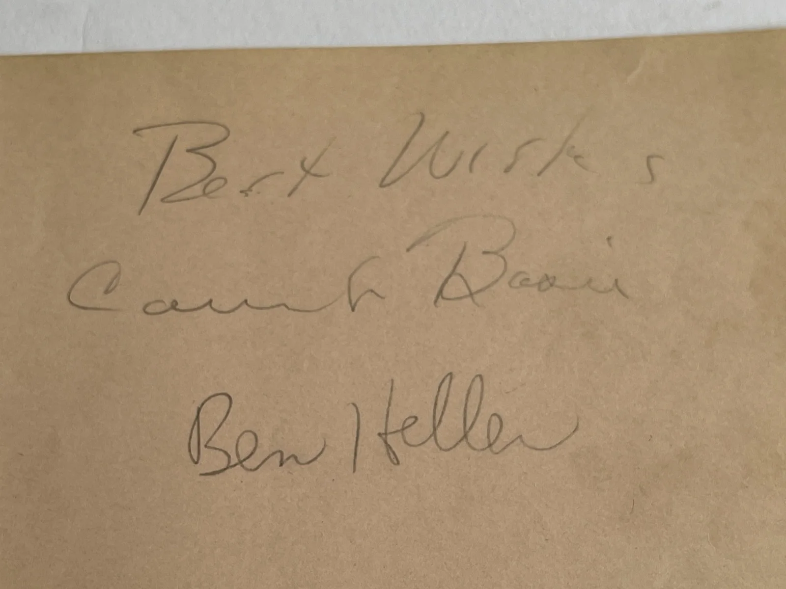 COUNT BASIE AND BEN HELLER AUTOGRAPHS SIGNED, image 2