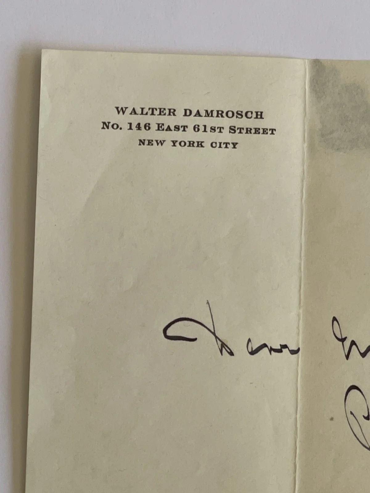 WALTER DAMROSCH SIGNED LETTER RUSSIAN MUSIC, image 2