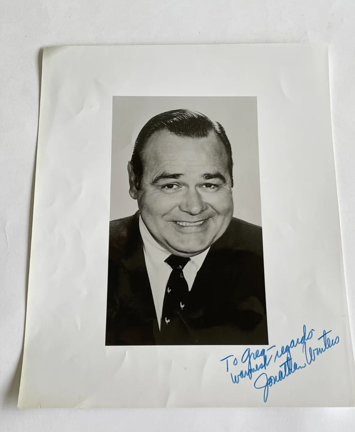 JONATHAN WINTERS — JONATHAN WINTERS SIGNED PHOTO, image 2