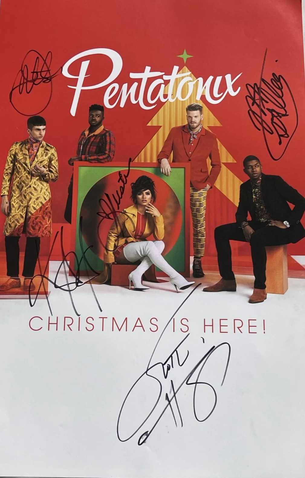 PENTATONIX CHRISTMAS POSTER SIGNED, image 2
