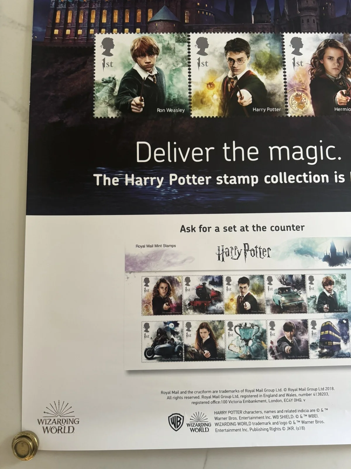 Harry Potter - stamps Rolled 2018 Rare poster, image 4