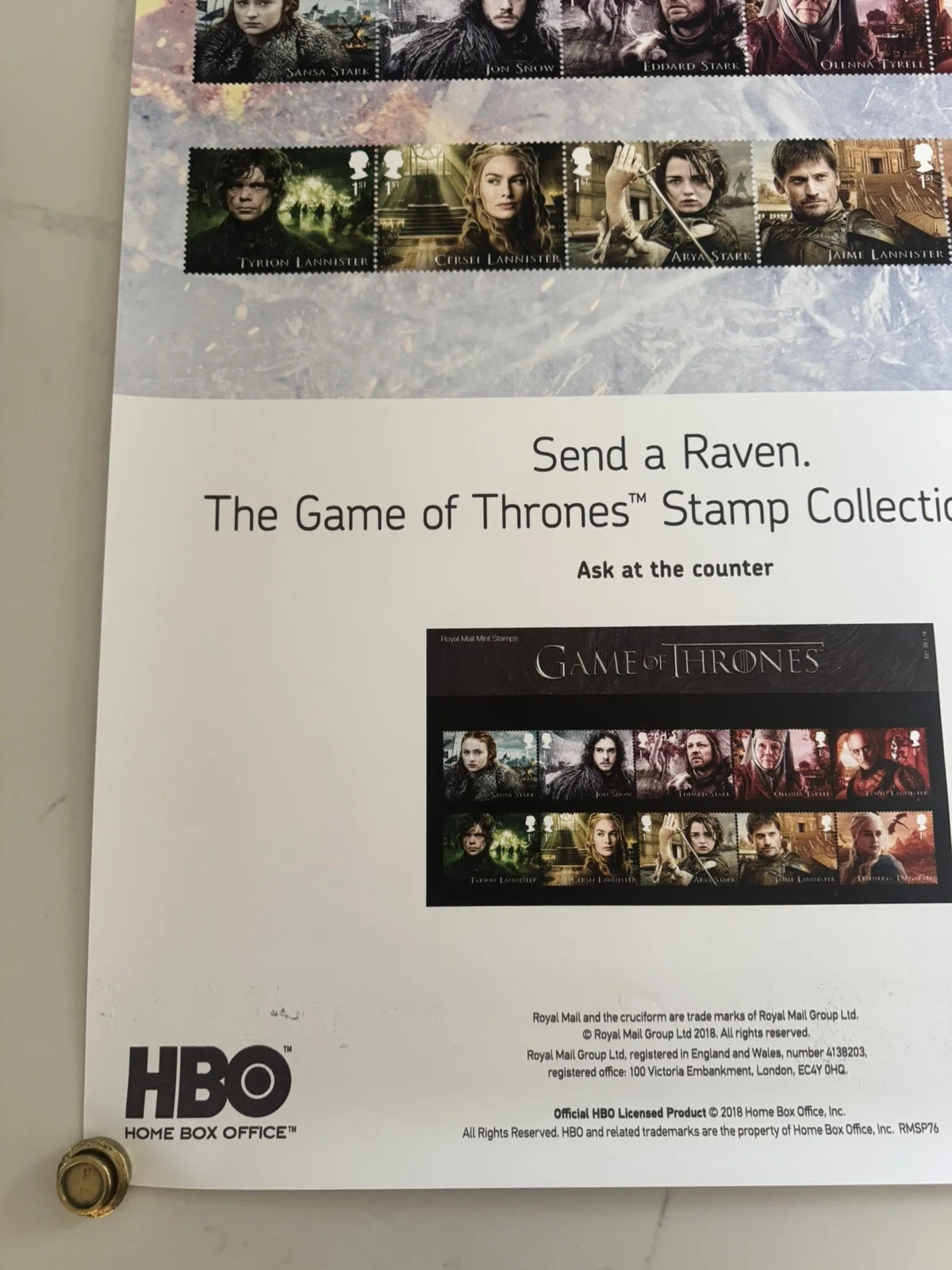 Game of thrones - stamps Rolled 2018 Rare poster, image 4