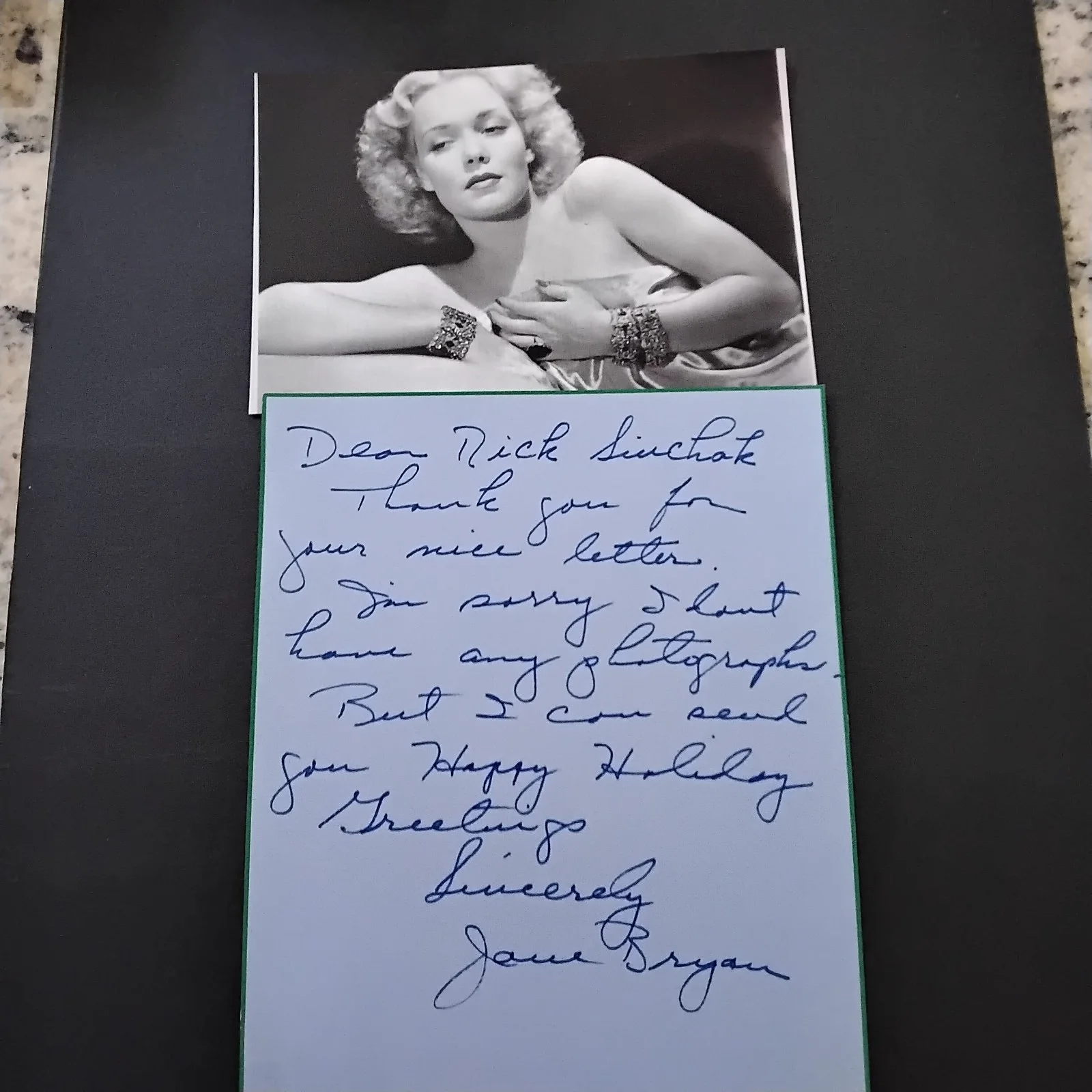Jane Bryan SIGNED Letter Photo 30s Film Actress Warners Marked Woman Brother Rat, изображение 3