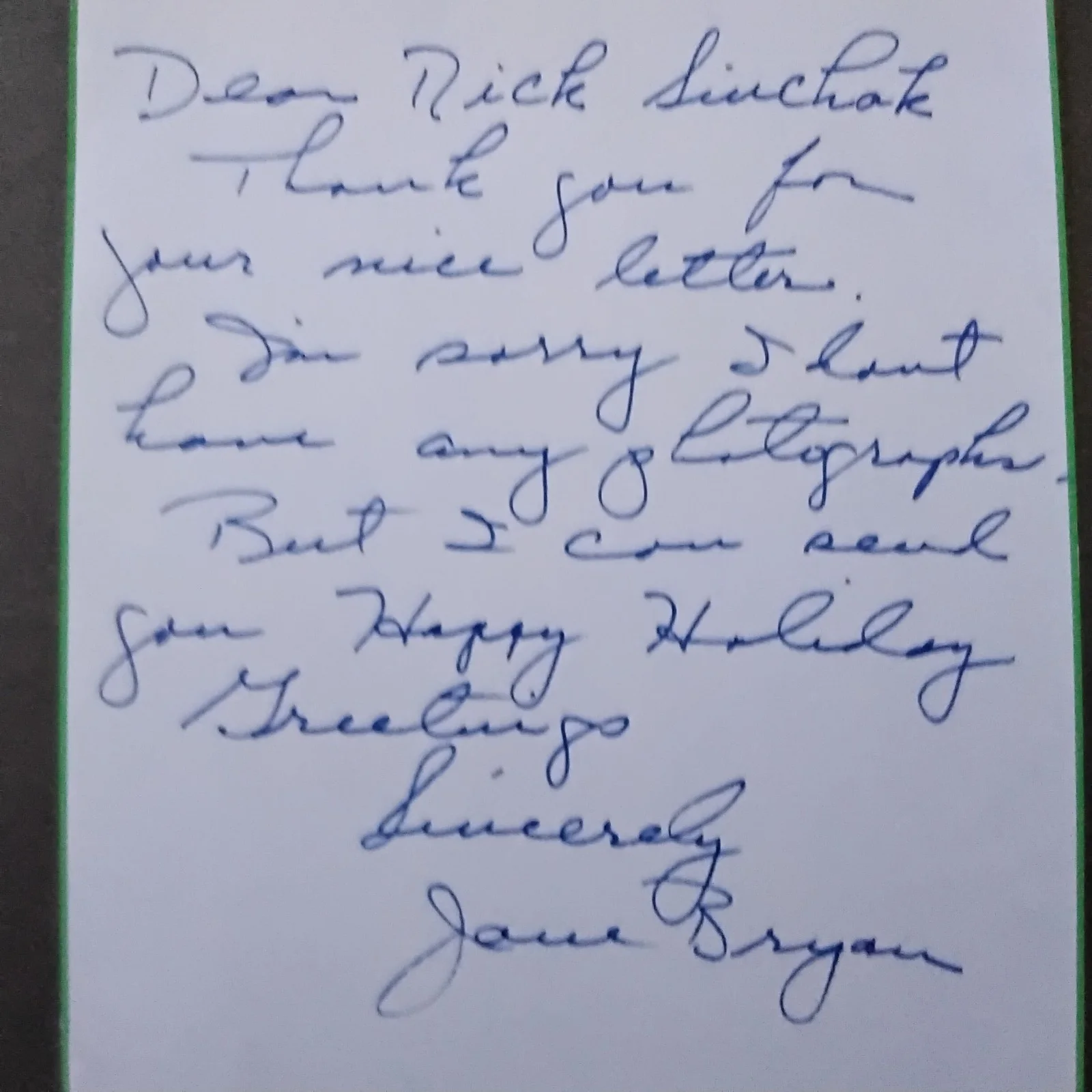 Jane Bryan SIGNED Letter Photo 30s Film Actress Warners Marked Woman Brother Rat, изображение 5