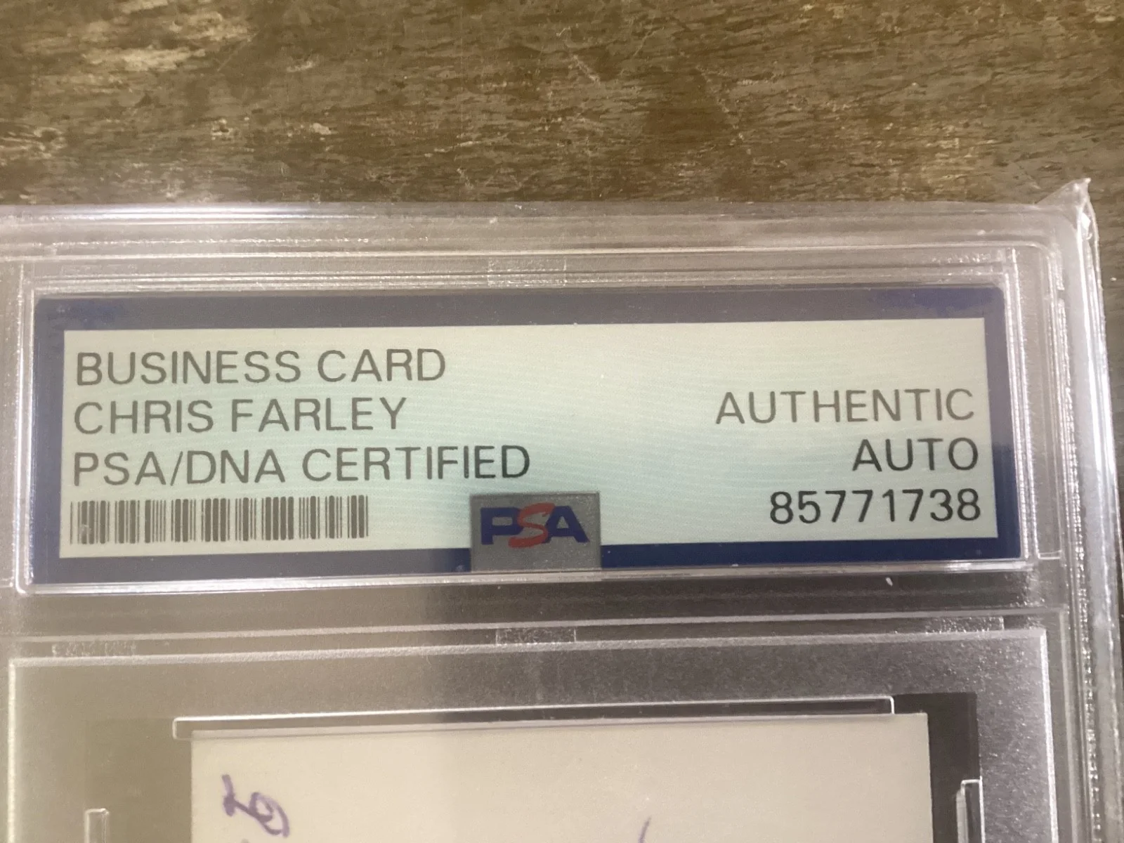 Chris Farley — Chris Farley Signed Autograph business card Card PSA/DNA Encapsulated, изображение 2
