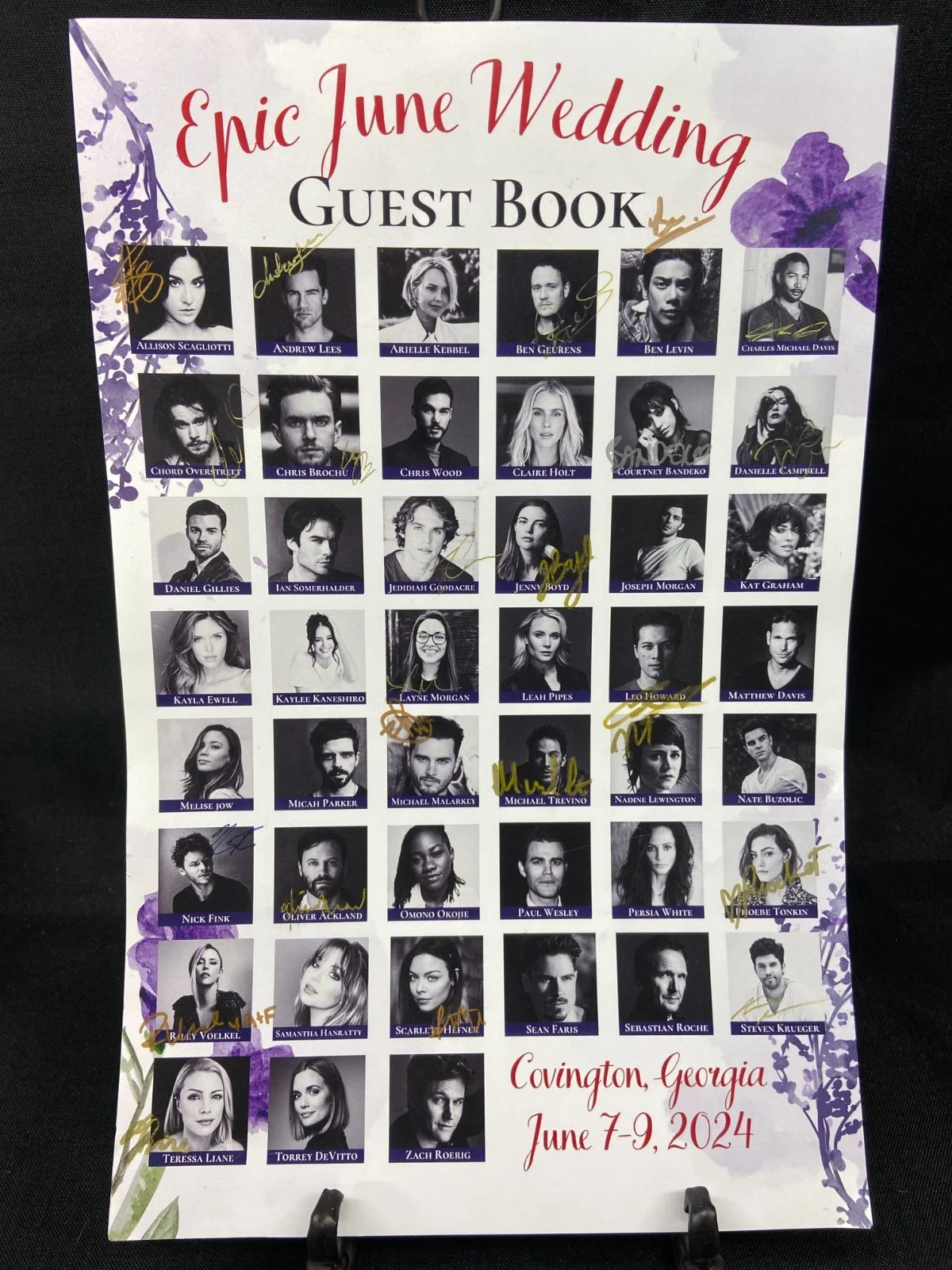 Multiple Actors — Epic June Wedding Guest Book Signed Cast Poster 11x17 Vampire Diaries