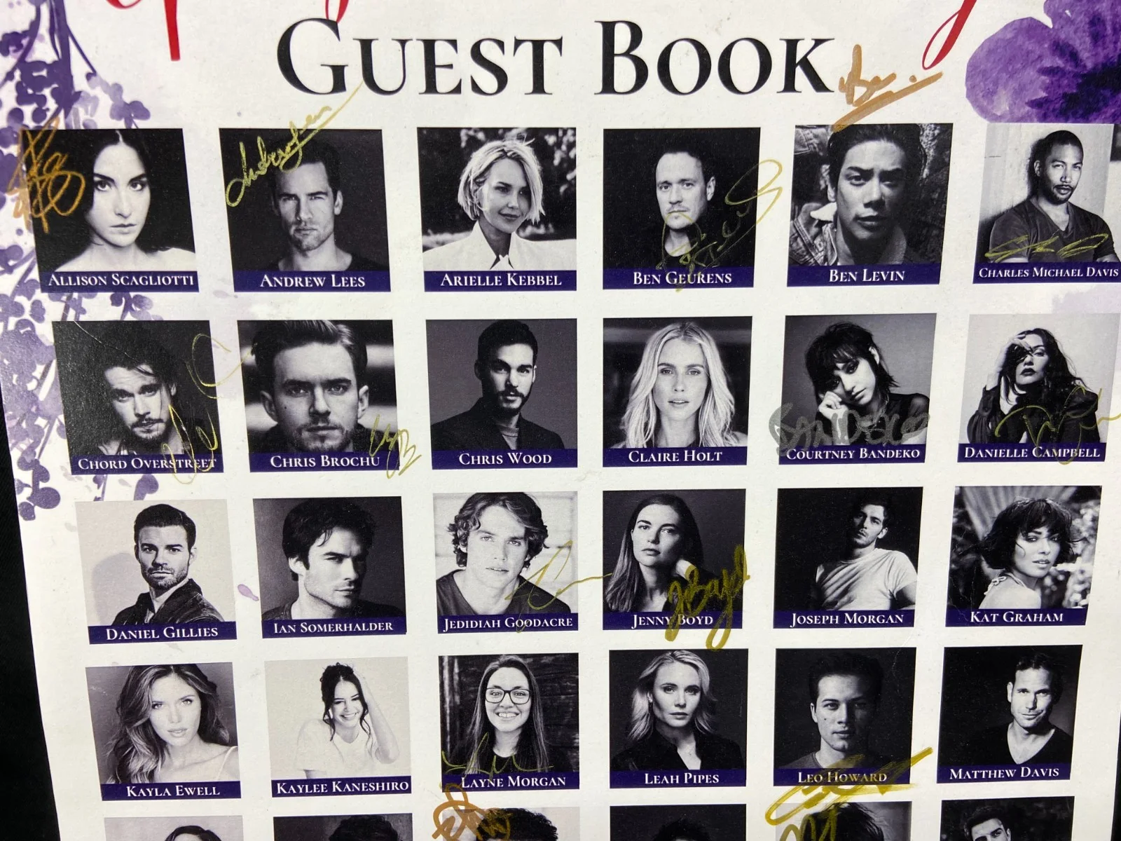 Multiple Actors — Epic June Wedding Guest Book Signed Cast Poster 11x17 Vampire Diaries, изображение 2