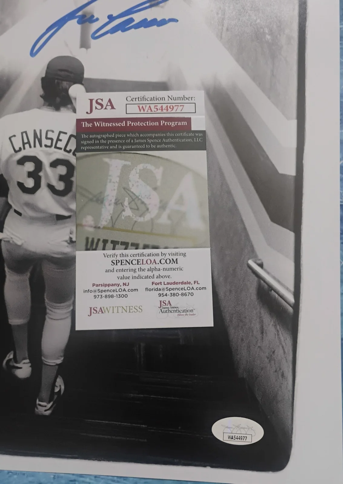 Jose Canseco Hand Signed Autograph 11x14 Photo JSA COA - NO US TARIFFS, изображение 4