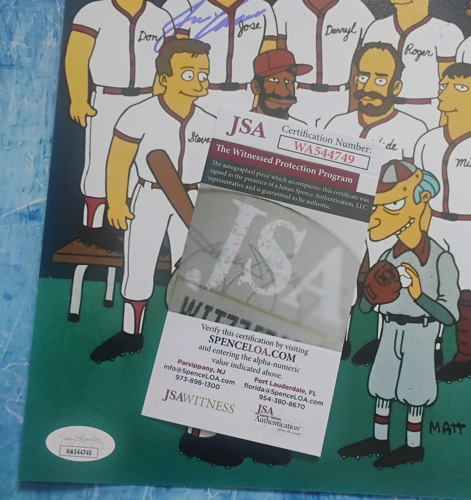 Jose Canseco Hand Signed 8x10 Photo JSA COA The Simpsons NO US TARIFFS, изображение 4