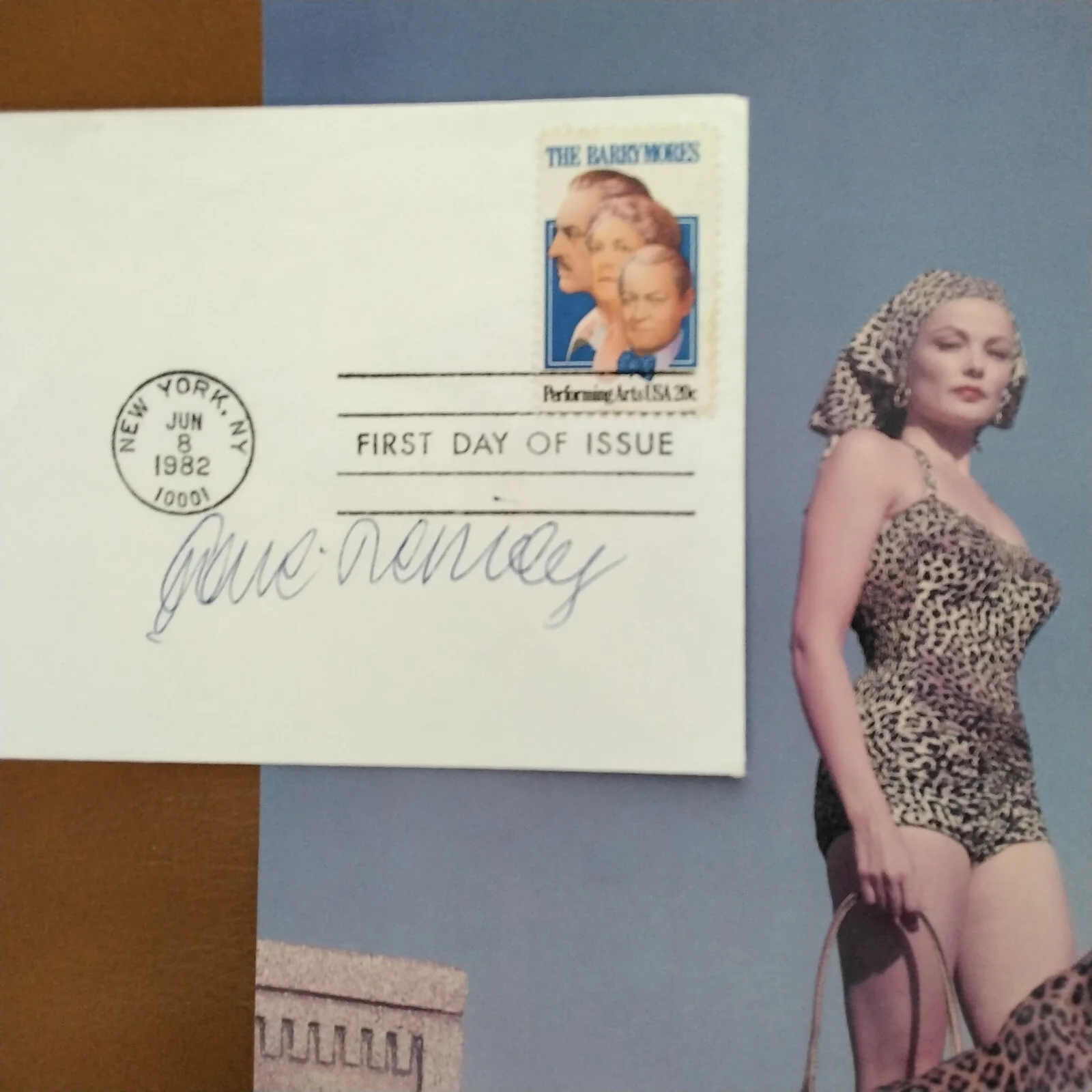 Gene Tierney SIGNED 1982 Envelope Movie Actress Laura Leave Her Heaven Glamour, image 3