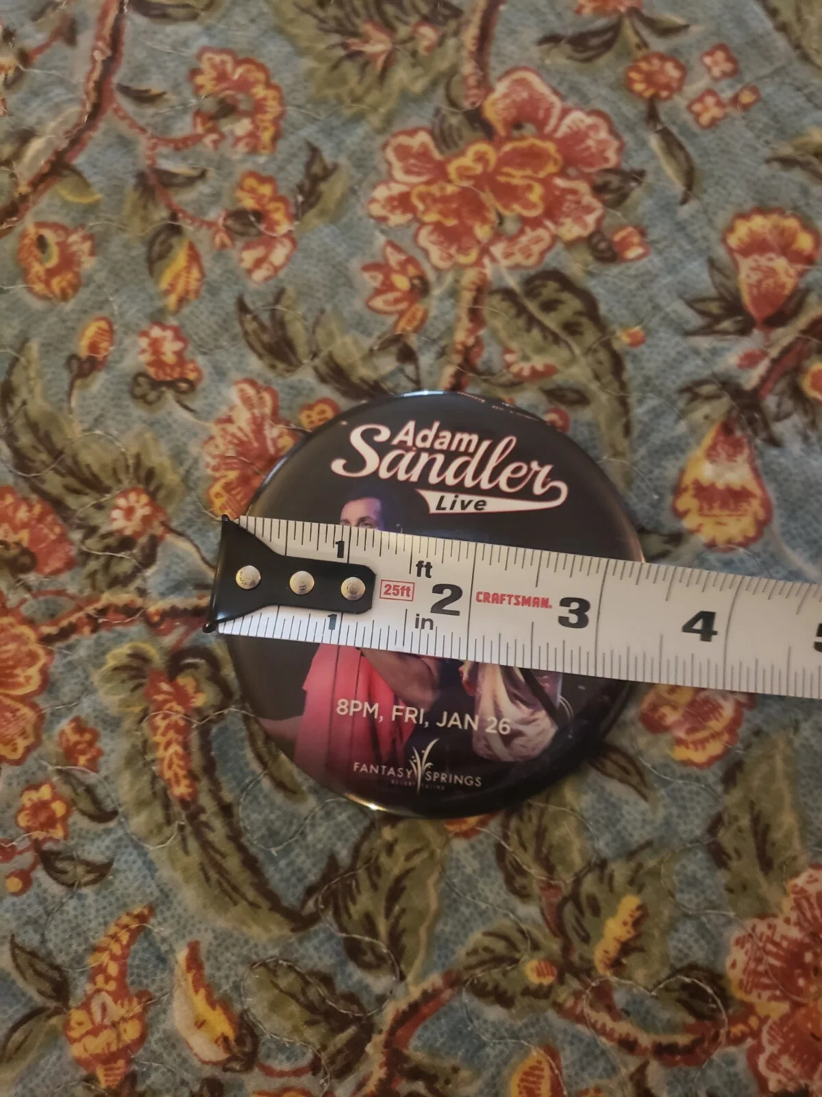 Adam Sandler Live @ Fantasy Springs Official Merch Button Very Limited Run 3x3in, изображение 2