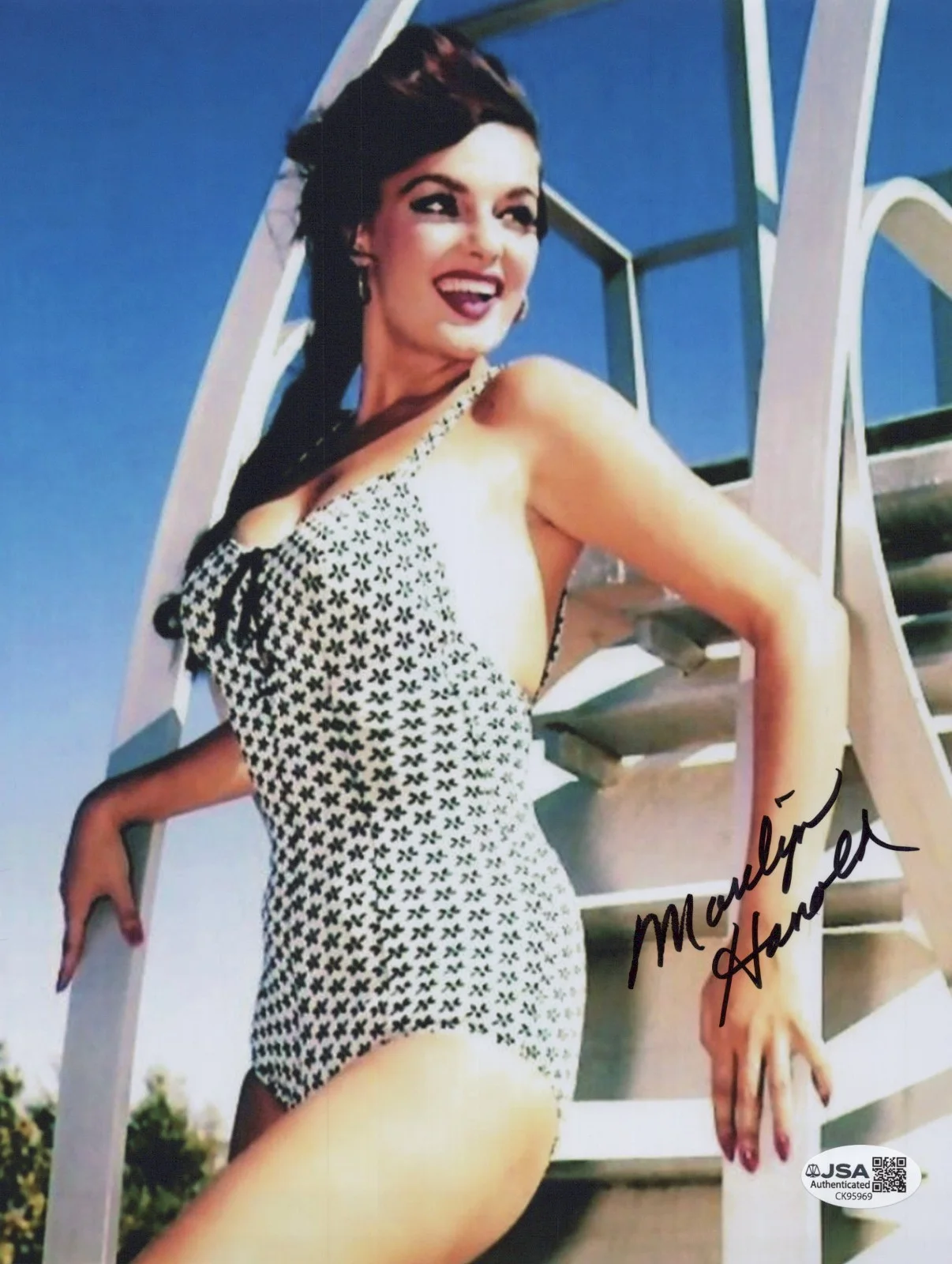 MARILYN HANOLD — MARILYN HANOLD Signed BACK FROM ETERNITY 8x10 Photo SHOWGIRL Autograph JSA