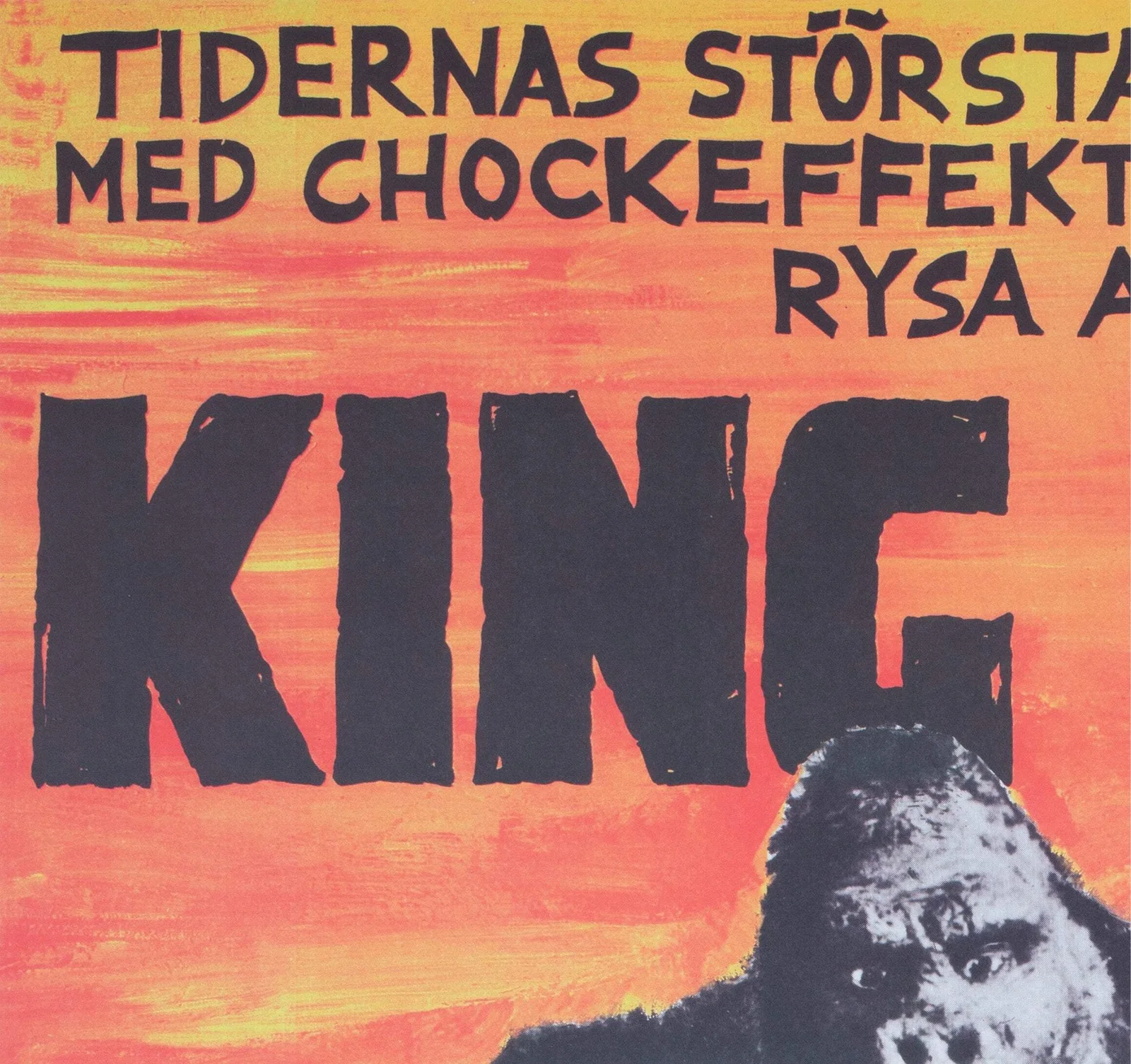 King Kong R1966 Swedish Film Poster, изображение 3