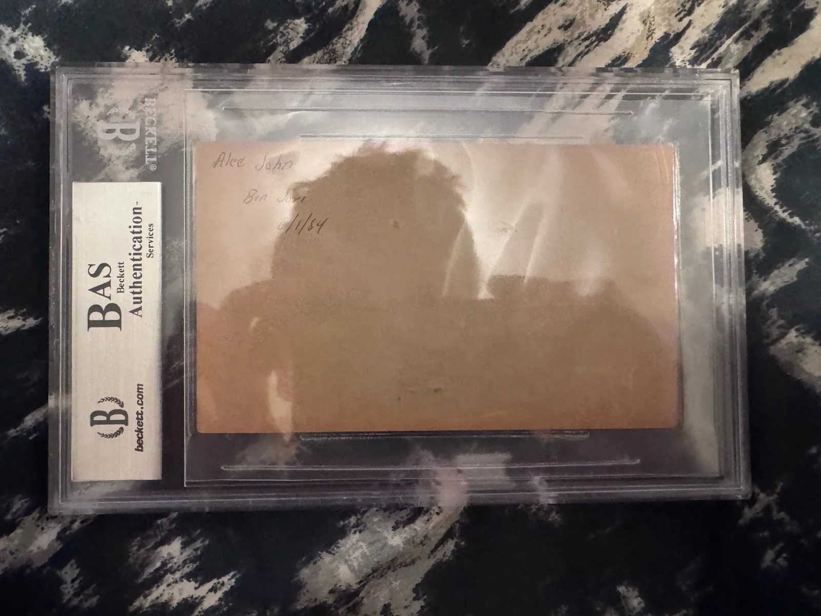 Alec John Such Rare Slabbed Encapsulated Signed Card Bon Jovi BAS Certified COA, image 2