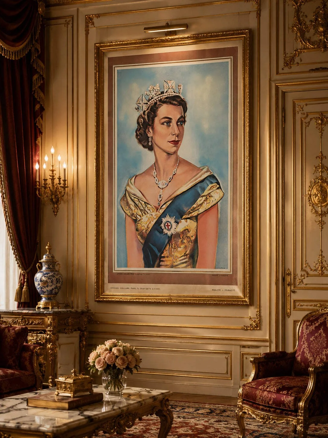 A Queen is Crowned 1953 French Film Poster, изображение 2