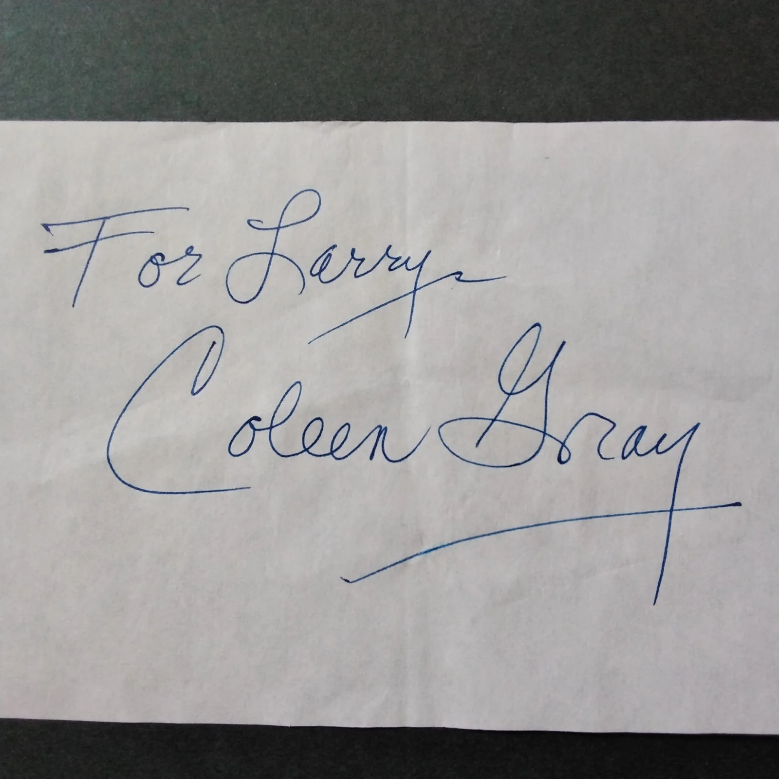 Coleen Gray SIGNED Paper Photo 40s Film TV Actress Nightmare Alley Kiss of Death, изображение 3