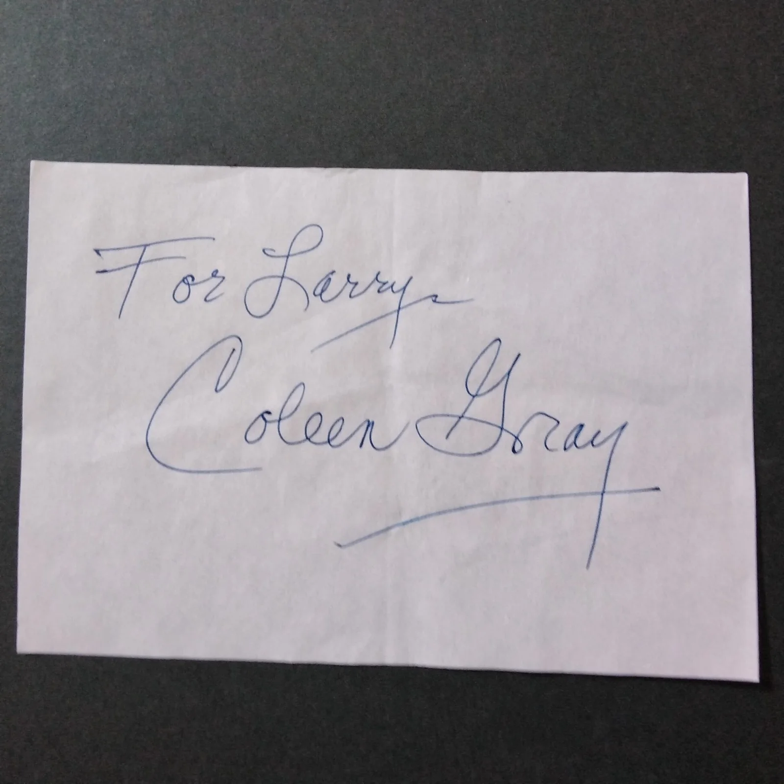 Coleen Gray SIGNED Paper Photo 40s Film TV Actress Nightmare Alley Kiss of Death, изображение 4