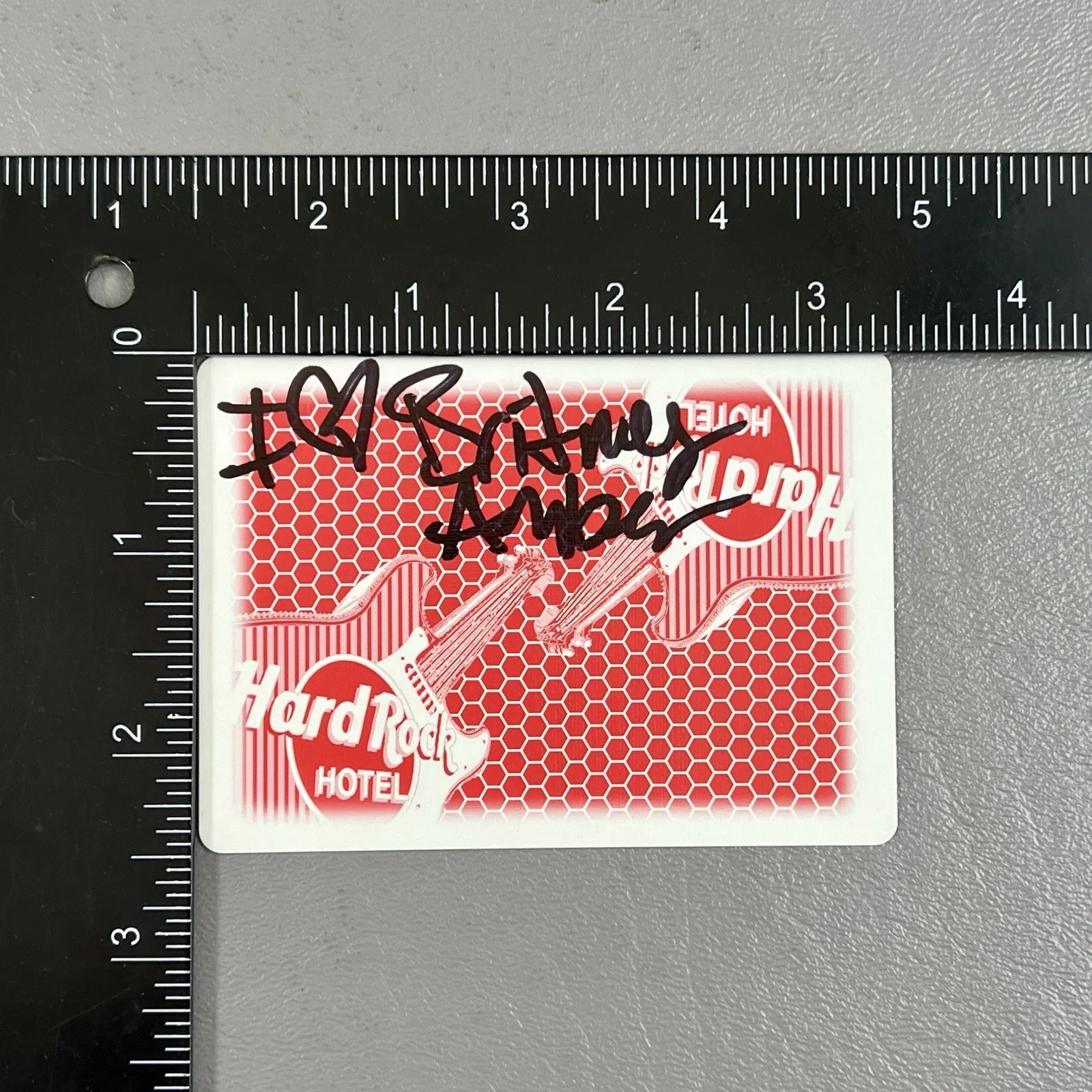 Britney Amber — Britney Amber Adult Film Star SIGNED Las Vegas Hard Rock Casino Playing Card COA, изображение 3