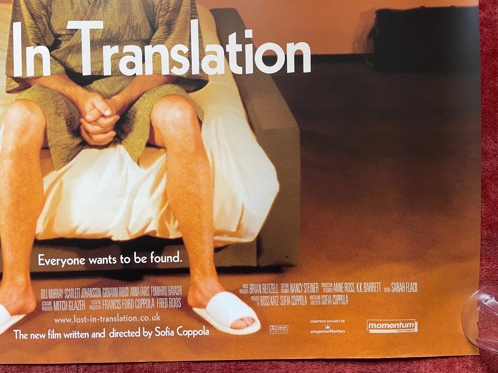 LOST IN TRANSLATION (2003) Original Quad Movie Poster Scarlett Johansson RARE, изображение 5