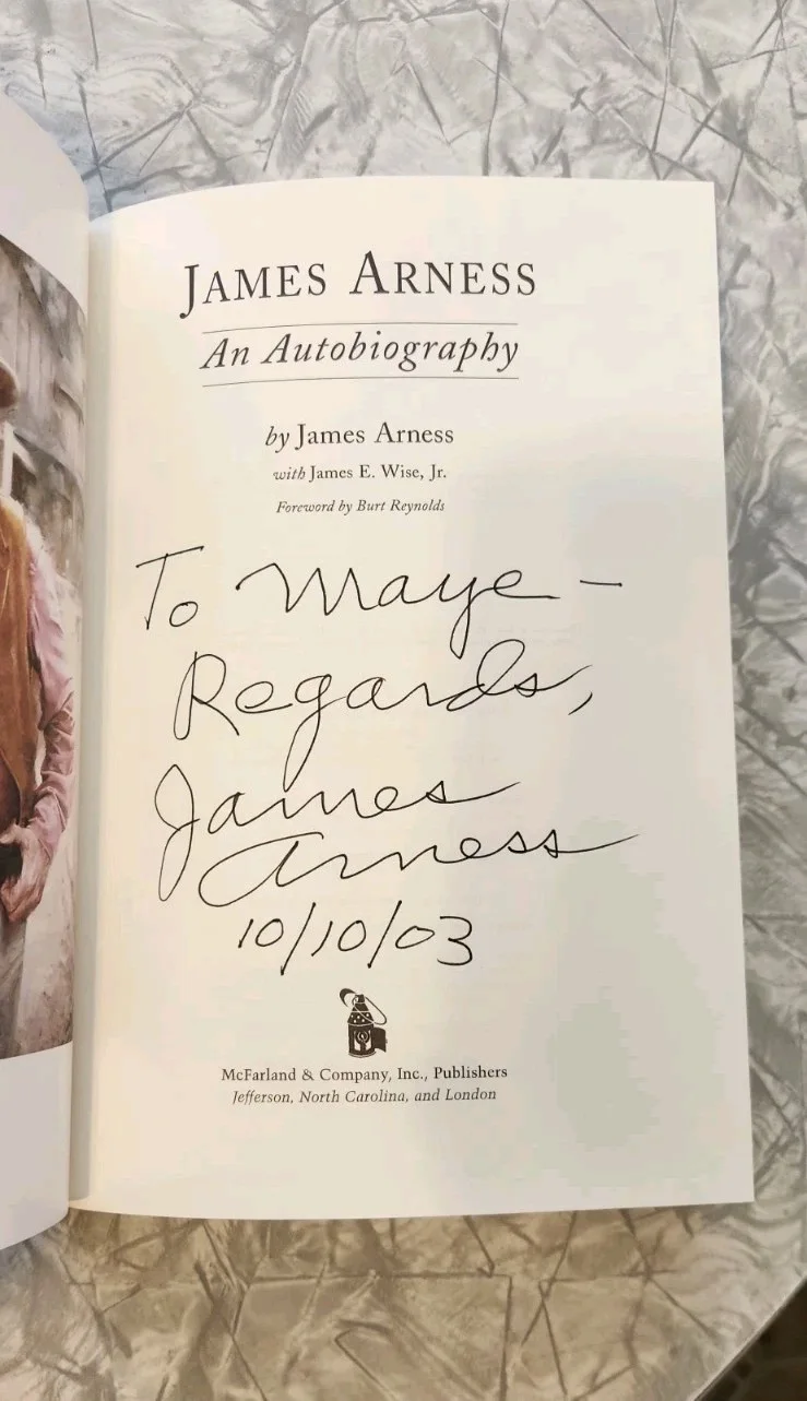 James Arness — James Arness SIGNED Book (lot) Autobiography 2001 ILLUSTRATED GUNSMOKE WESTERNS, изображение 4