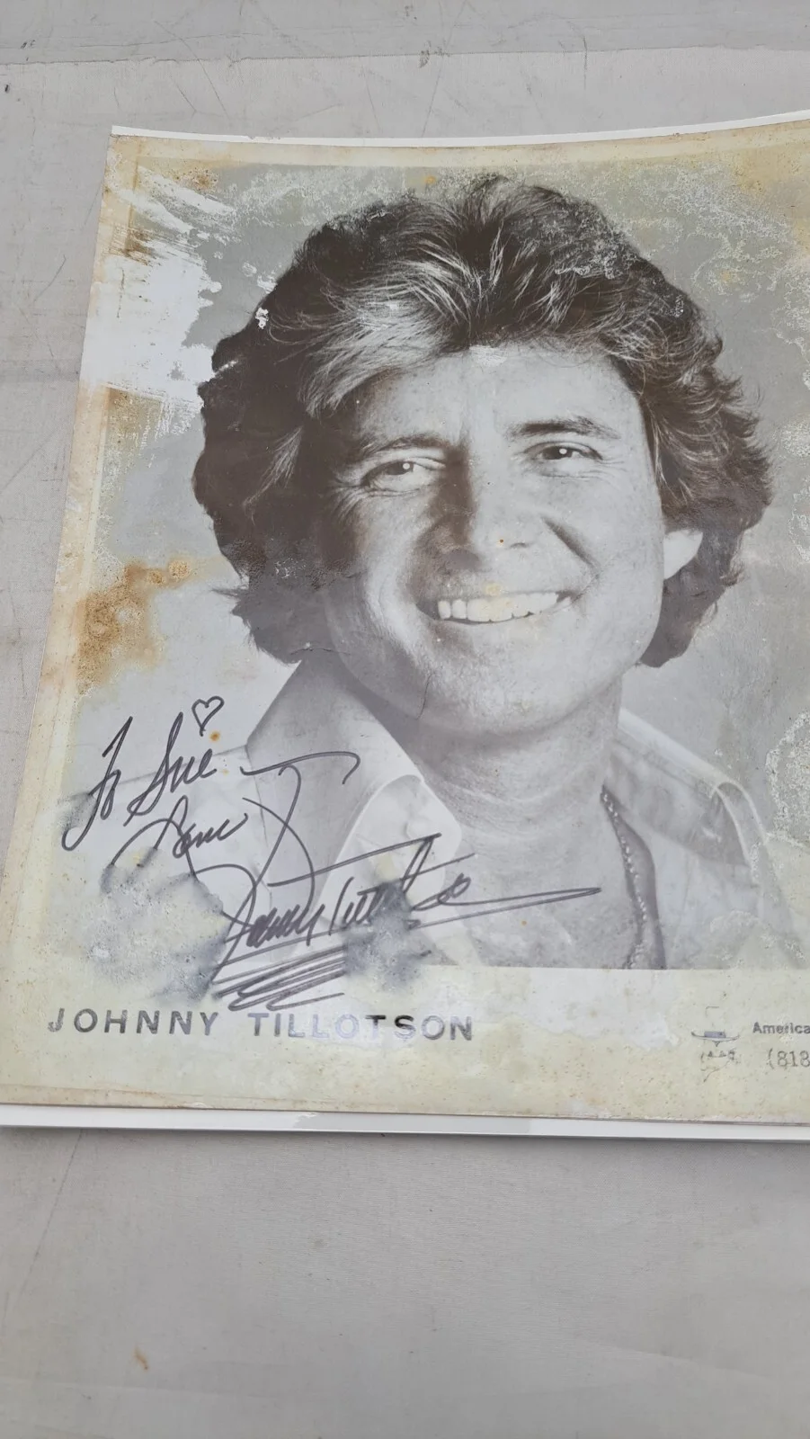 Signed Autographed 8x10 Photo Johny Tillotson, image 2