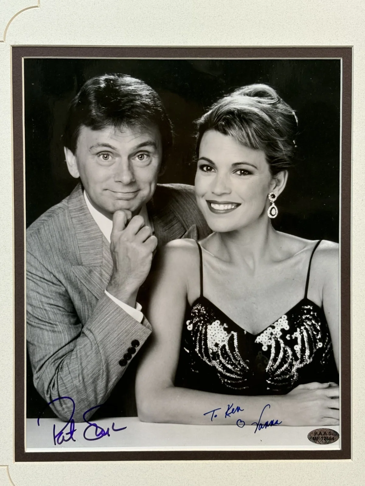 AUTOGRAPHED PAT SAJAK AND VANNA WHITE 8x10 COLLAGE, image 3