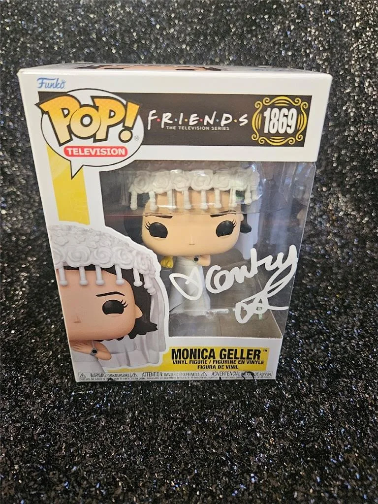 COURTNEY COX — COURTNEY COX HAND SIGNED AUTOGRAPHED FUNKO POP! 1868 FRIENDS MONICA GELLER COA, изображение 5