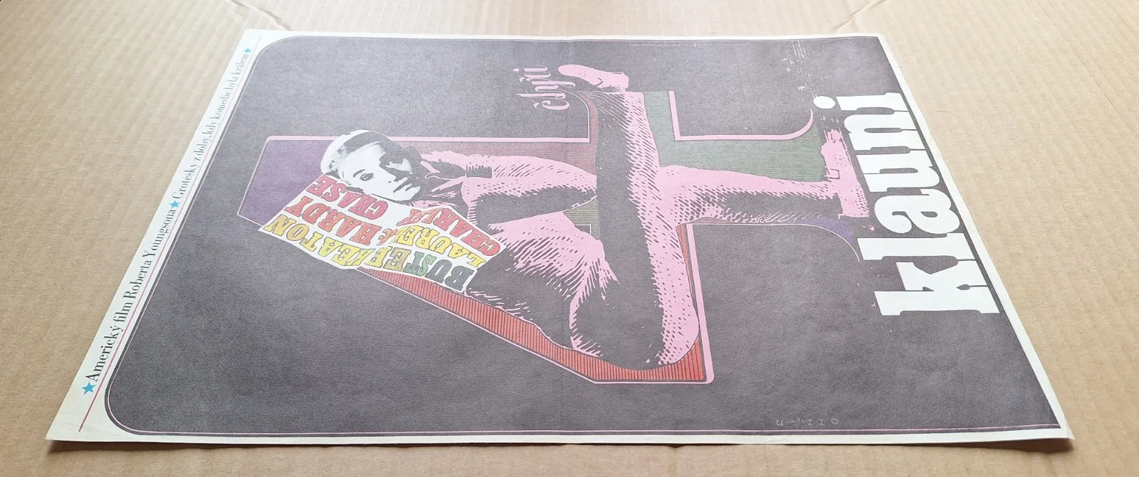 CTYRI KLAUNI, 4 CLOWNS, ORIGINAL A3 CZECH MOVIE POSTER, ZDENEK ZIEGLER, изображение 2
