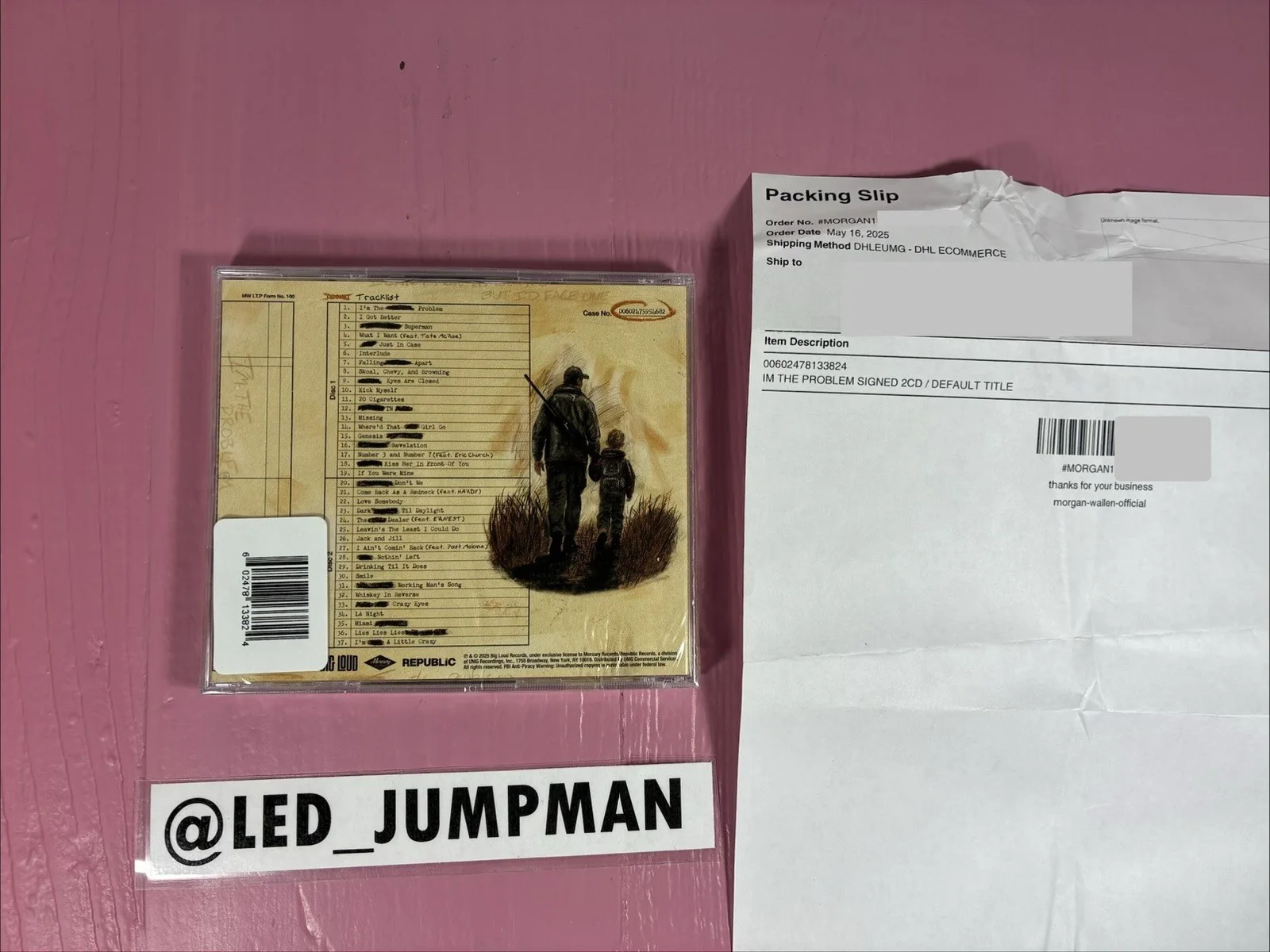 MORGAN WALLEN Signed / Autographed I’m The Problem Insert W/2 CD’s, image 2