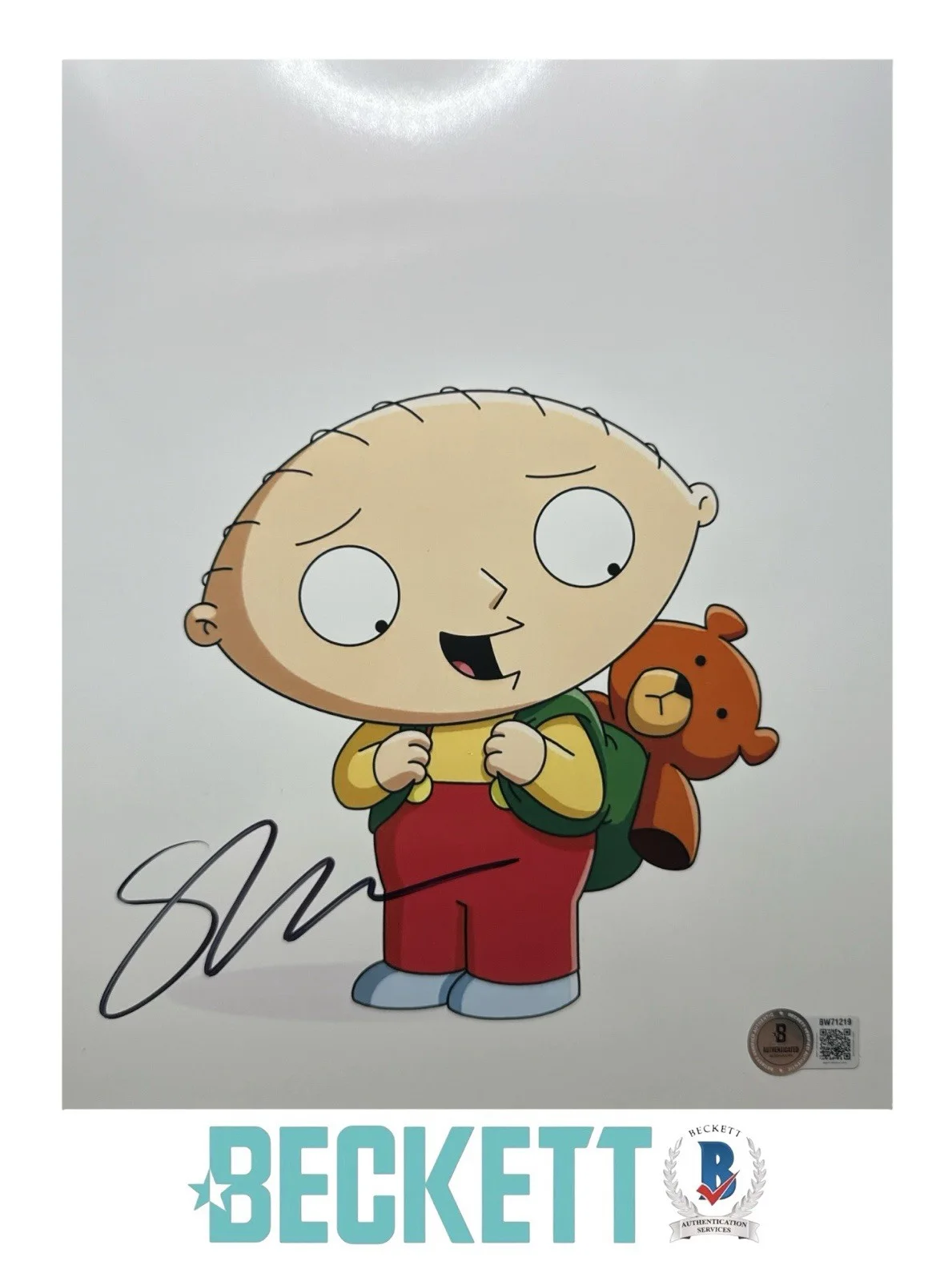 Seth MacFarlane — Seth MacFarlane Autograph Signed 8x10 Family Guy Stewie Griffin Photo Beckett