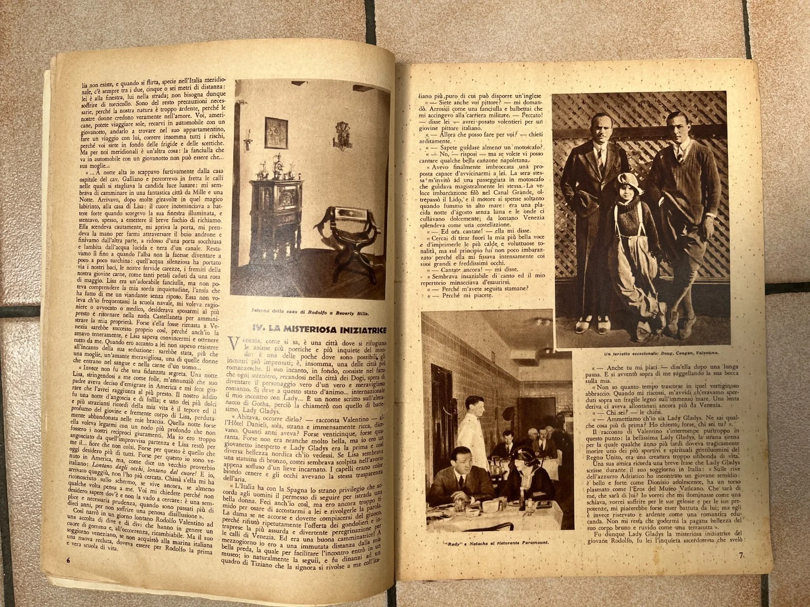 Vintage RUDOLPH VALENTIO 'Il Tragico Romanzo Della Sua Vita' Italien Mag 1933, изображение 3