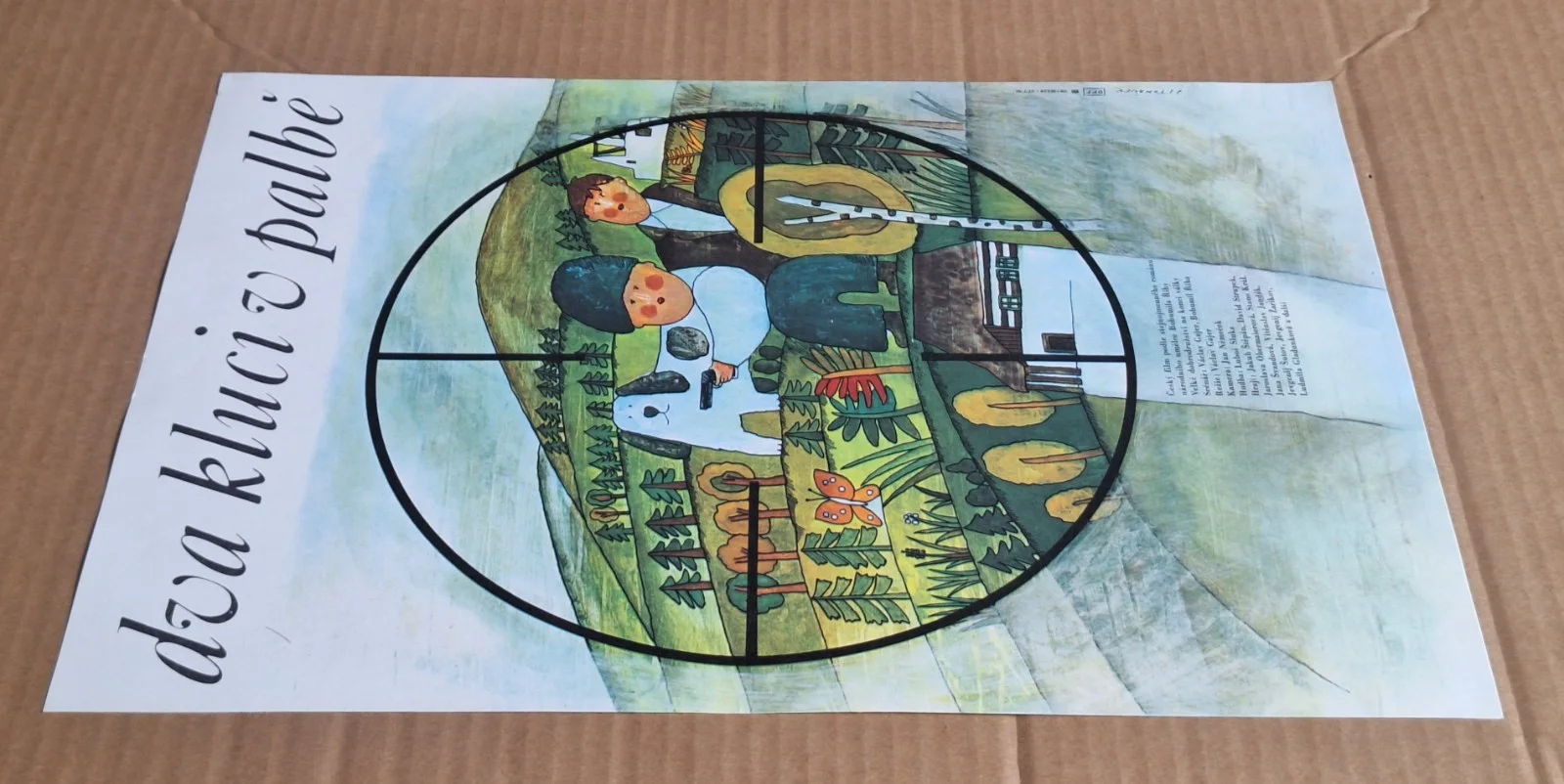 DVA KLUCI V PALBE 1983, ORIGINAL A3 CZECH MOVIE POSTER, JAN TOMANEK, изображение 2