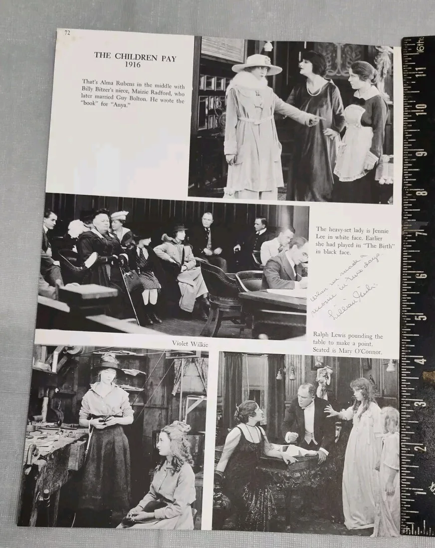 Lillian Gish — SILENT FILM ACTRESS LILLIAN GISH 2X AUTOGRAPH Book Page About Sister Movies Vtg, изображение 3