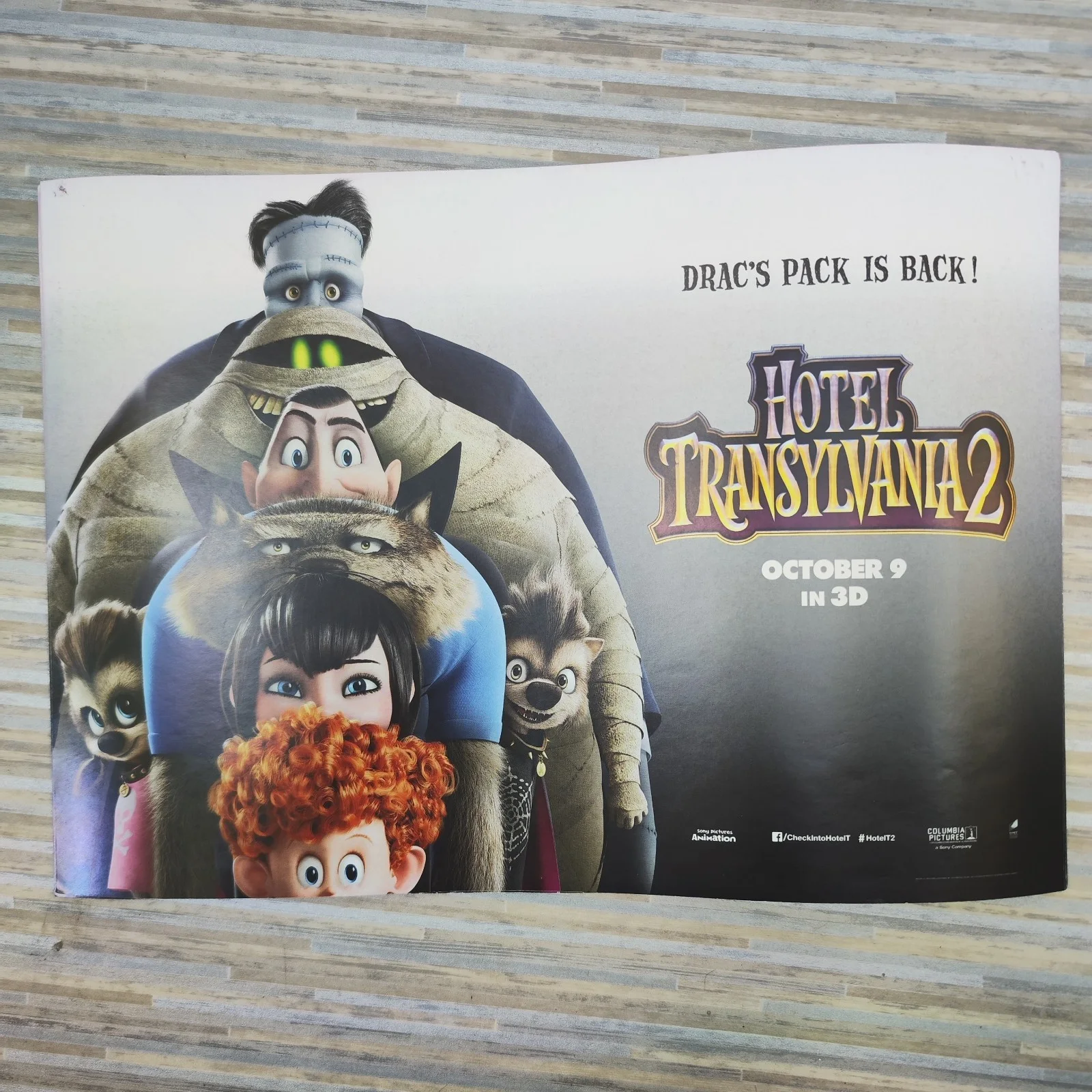 Hotel Transylvania 2 Poster Cinema A3 double sided puzzles 11.5"x16.5"approx, image 2