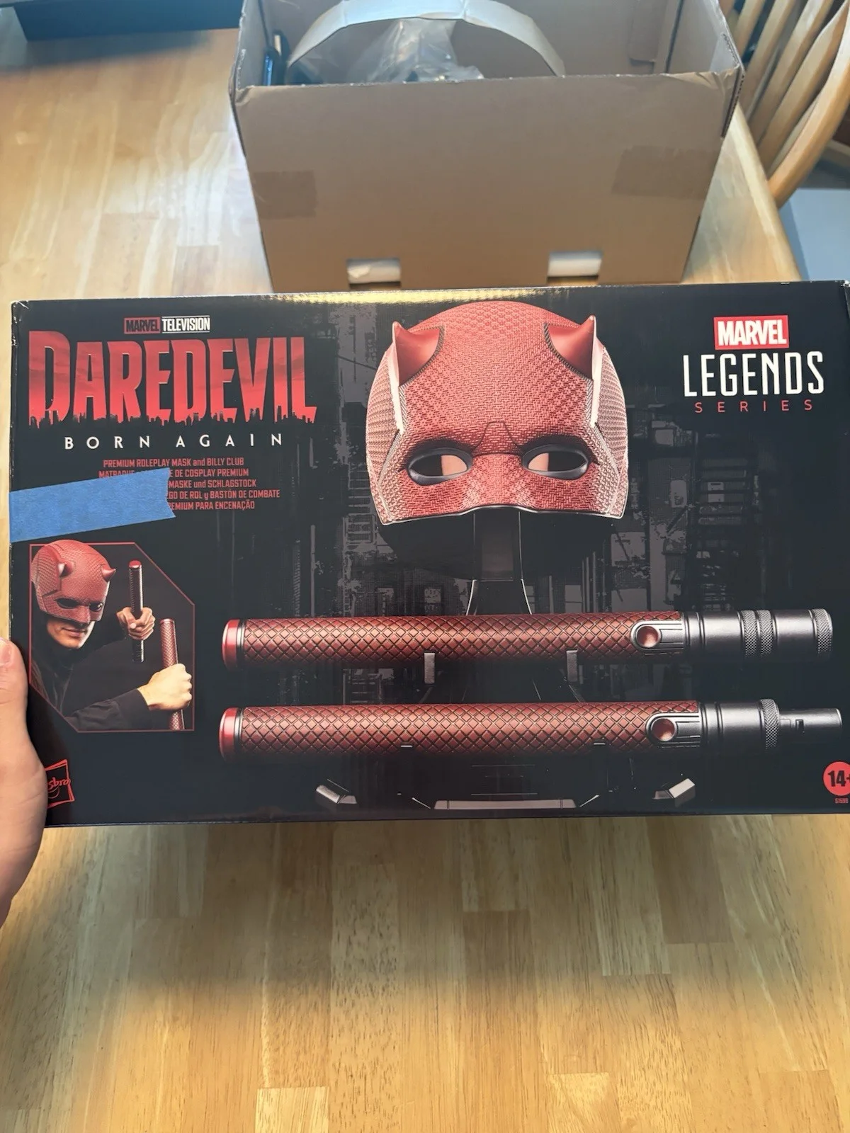 CHARLIE COX SIGNED DAREDEVIL BORN AGAIN MASK MARVEL LEGENDS AUTO JSA COA, image 5