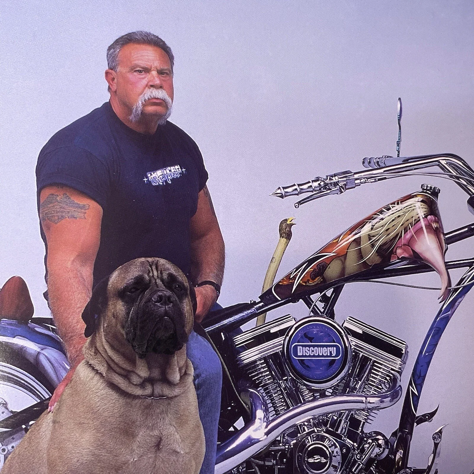 ORANGE COUNTY CHOPPERS PAUL TEUTUL SR. WITH GUS 14” x 11” PHOTO, NOT SIGNED., image 2