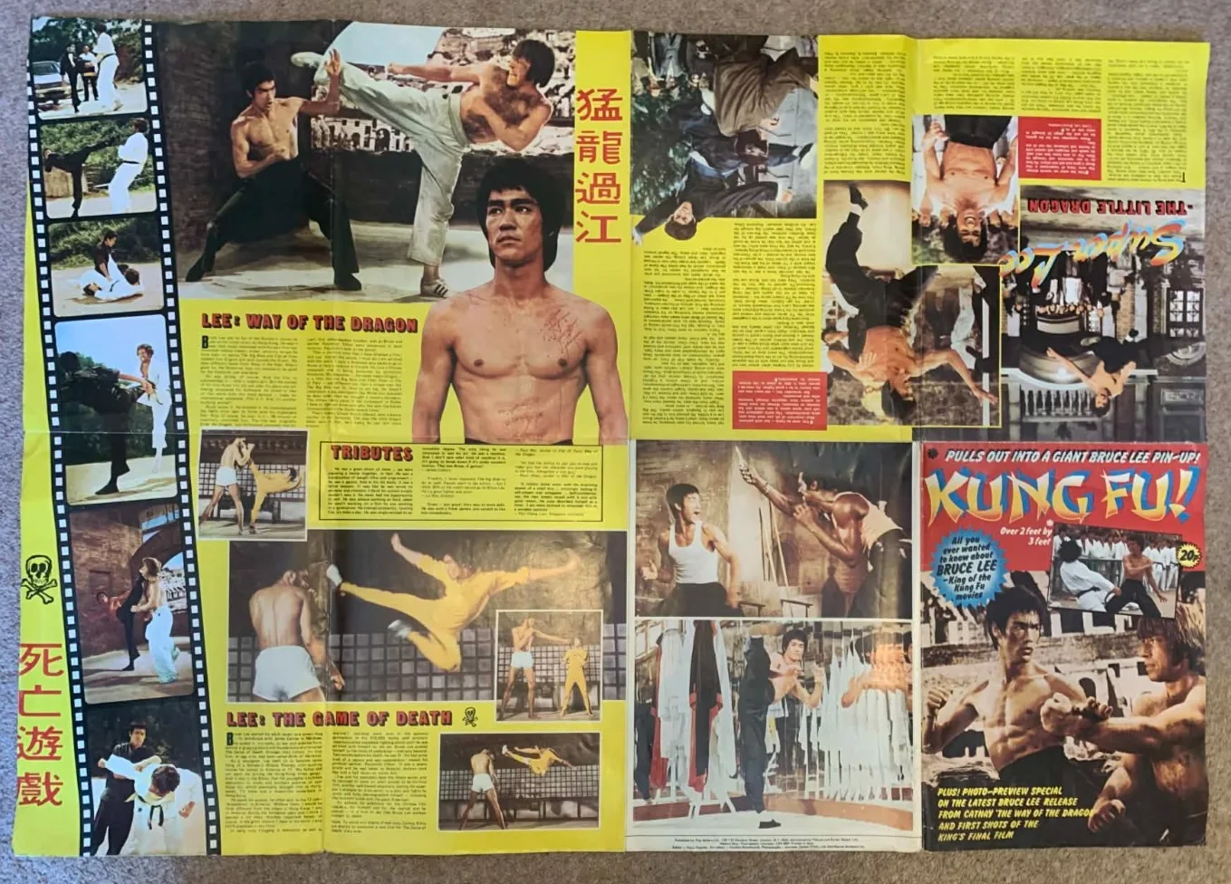 BRUCE LEE Kung-Fu Magazine 2ft x 3ft POSTER PULLOUT PINUP 1970s Chuck Norris, изображение 4