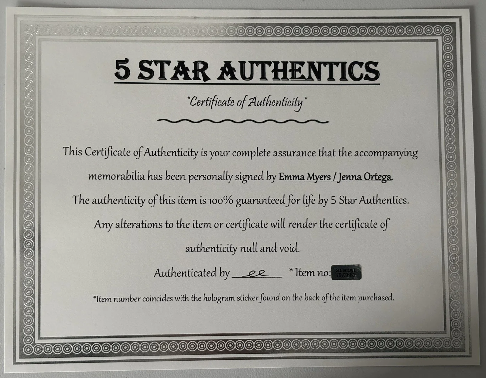 Emma Myers, Jenna Ortega — Jenna Ortega And Emma Myers Signed Photo, 8x10 With COA, Wednesday, изображение 2