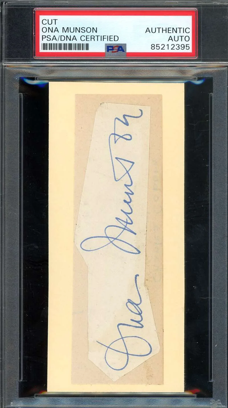 Ona Munson — Ona Munson PSA DNA Signed Gwtw Belle Watling D.55 3x5 Index Card Cut Autograph